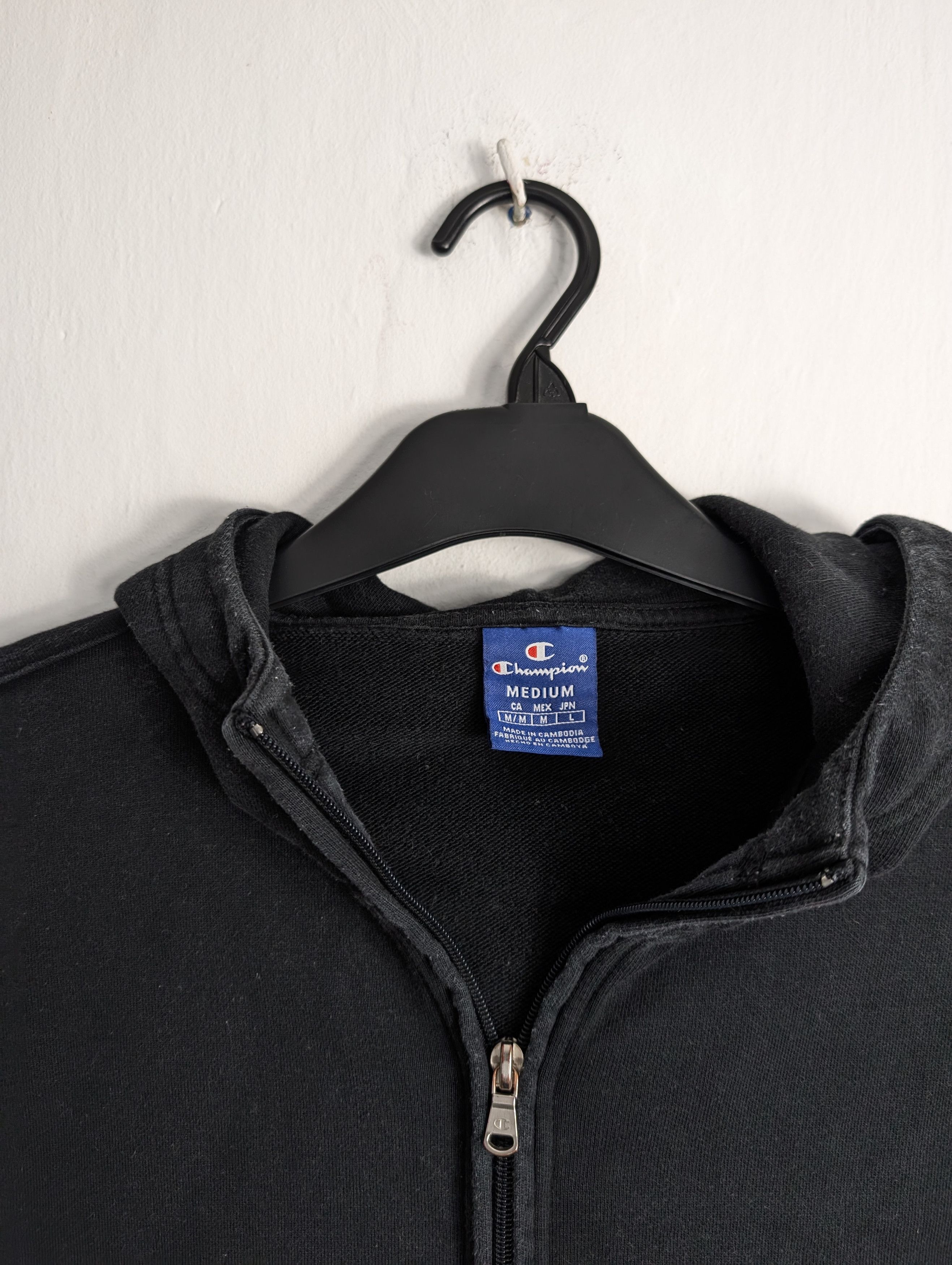 Champion Champion Black 1/4 Zip Hoodie Sweatshirt Streetwear Size US M / EU 48-50 / 2 - 4 Thumbnail