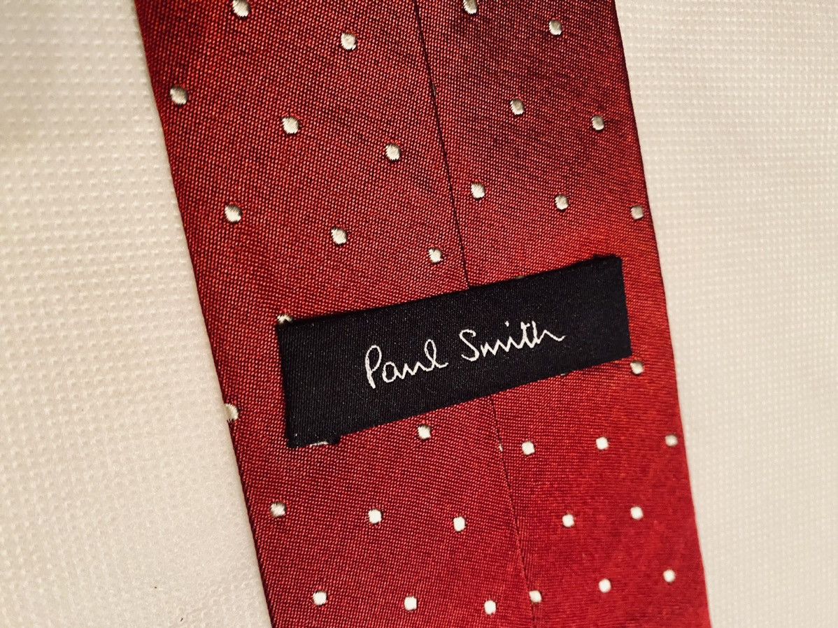 Paul Smith PAUL SMITH 🇮🇹 Red Micro Polka Dot Classic Pin Up Girl Silk Size ONE SIZE - 10 Thumbnail