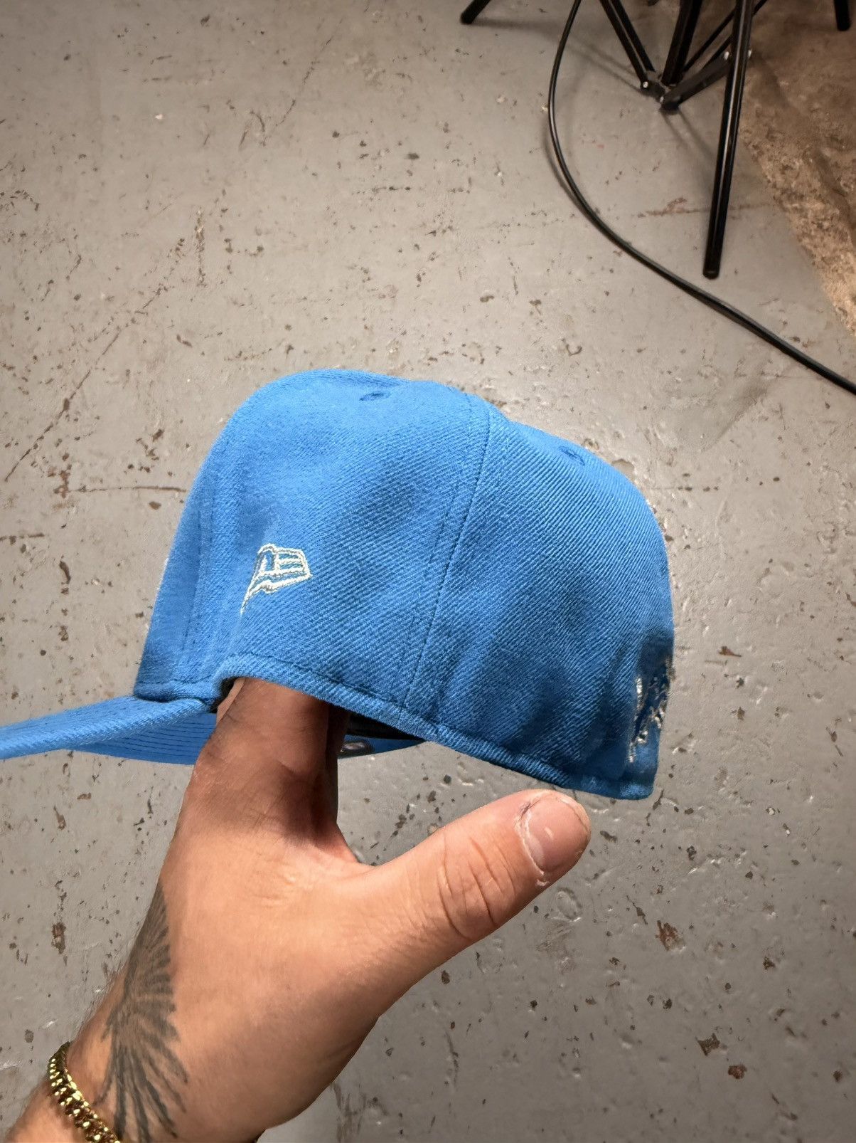 New Era Detroit Lions Blue Fitted Hat Size 7 Size ONE SIZE - 4 Thumbnail