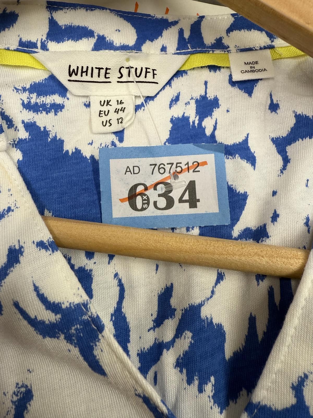 Other White Stuff Blue and White Floral Button-Front Dress UK 16 / Size XL / US 12-14 / IT 48-50 - 2 Thumbnail