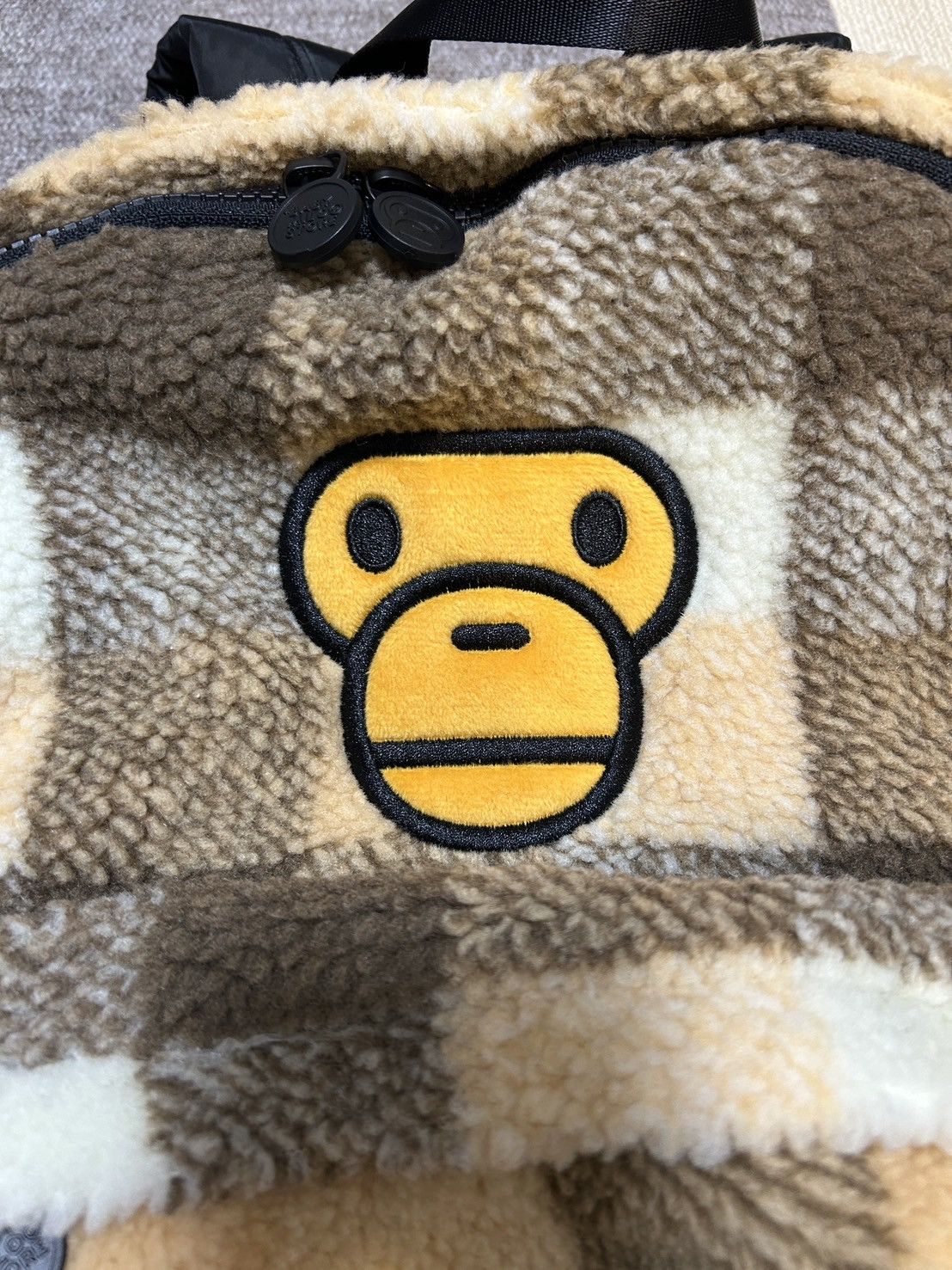 Bape Bape Brown Plaid Baby Milo Medium backpack fur Size ONE SIZE - 6 Thumbnail
