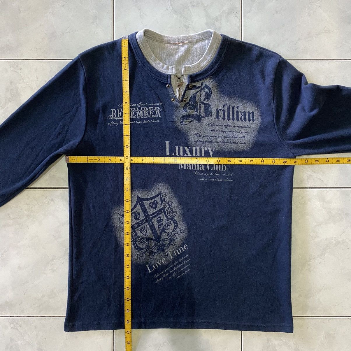 Japanese Brand Japanese Vintage Brillian Luxury Mania Henley Longsleeve Tee Size US L / EU 52-54 / 3 - 15 Thumbnail