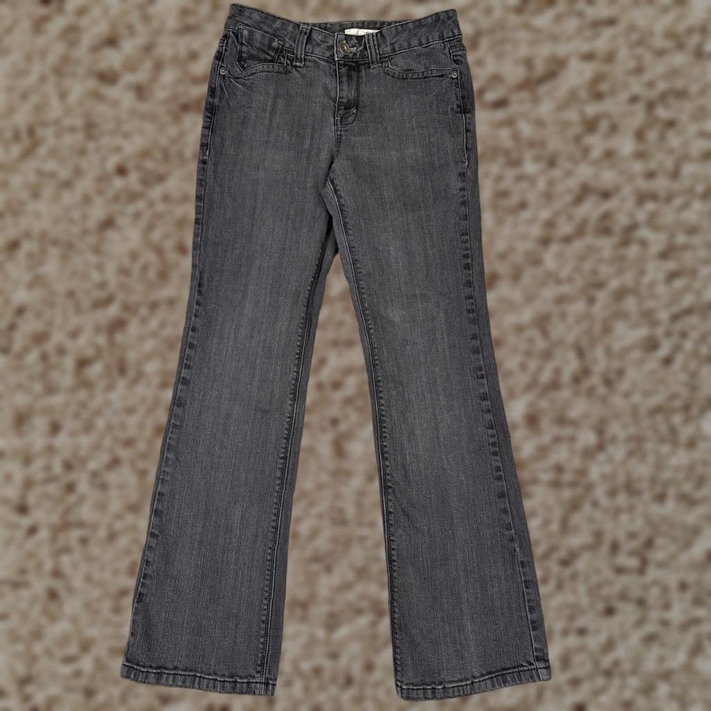 DKNY DKNY Jeans Womens Bootcut Denim 8 Gray Charcoal Wash 5-Pocket Rhinestone Pockets Stretch Size 30" / US 8 / IT 44 - 1 Thumbnail