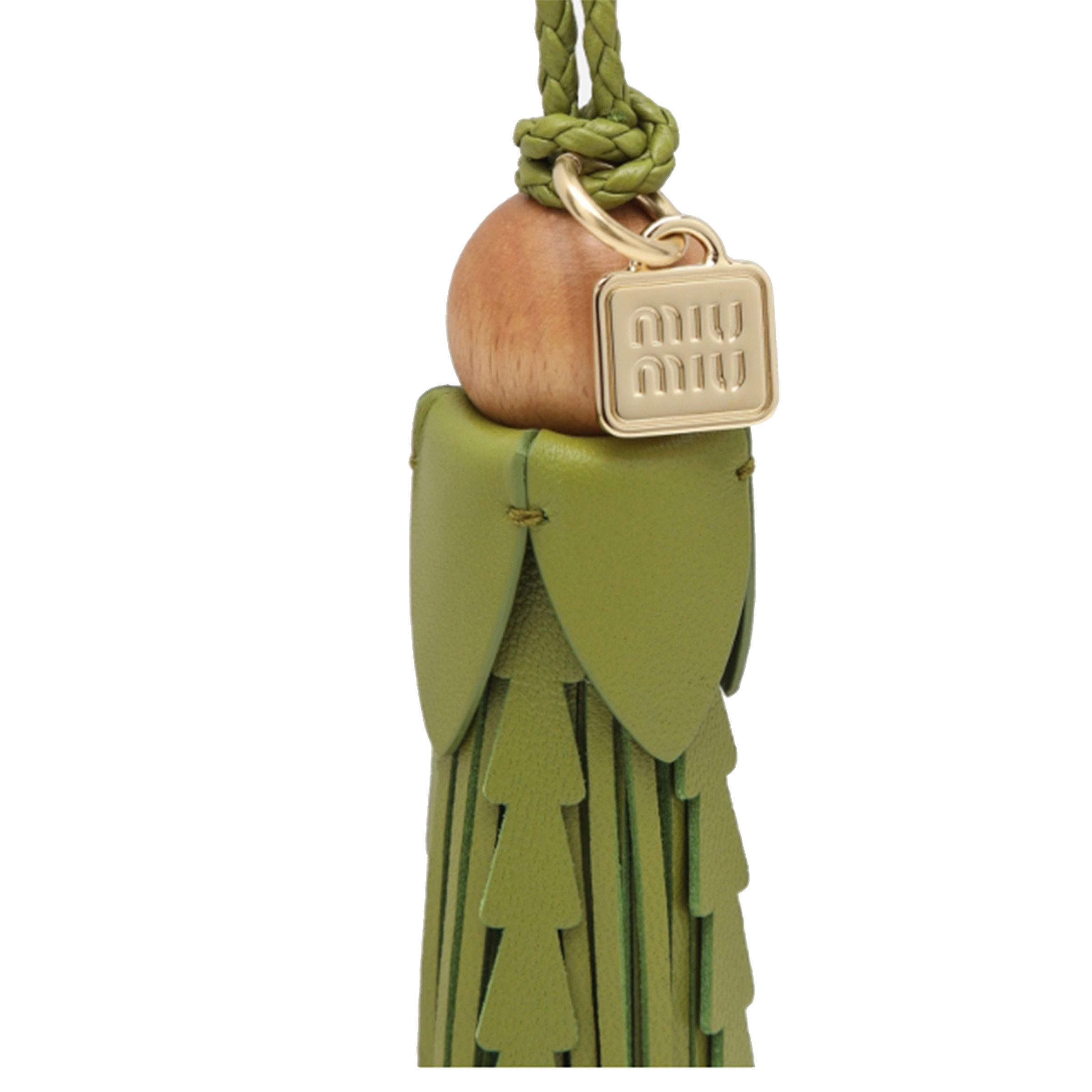 Miu Miu Miu Miu 5TL542 Tassel Leather Bag Charm Trick Edera Green Size ONE SIZE - 2 Thumbnail