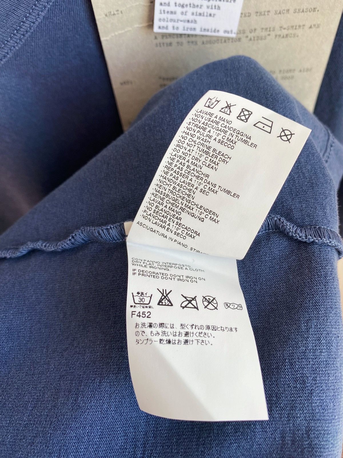 Maison Margiela MAISON MARTIN MARGIELA AIDS garment dyed v- neck t-shirt Size US L / EU 52-54 / 3 - 18 Thumbnail