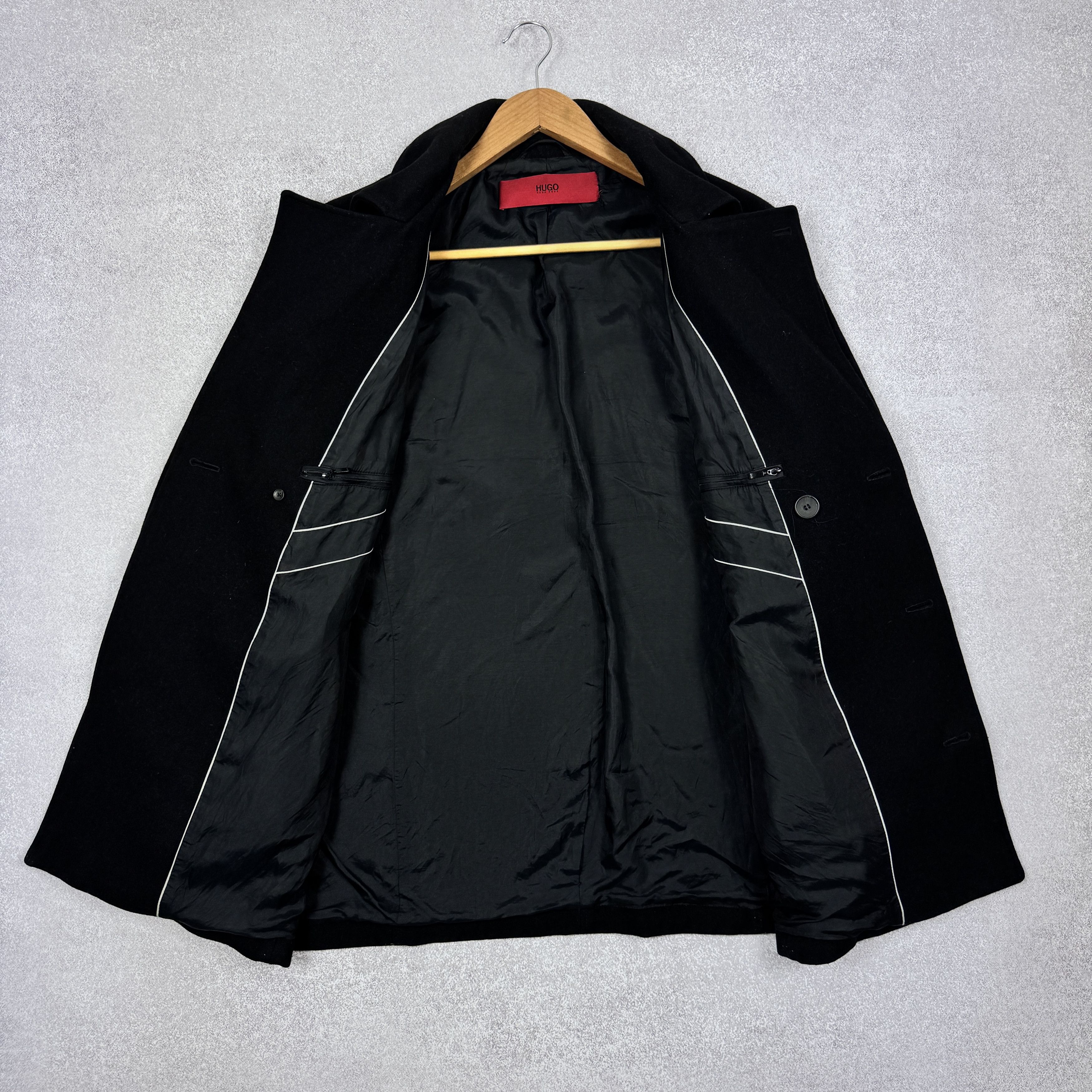Hugo Boss Men`s HUGO BOSS BUNAR DOUBLE BREASTED WOOL PEA COAT SIZE XL Size US XL / EU 56 / 4 - 6 Thumbnail
