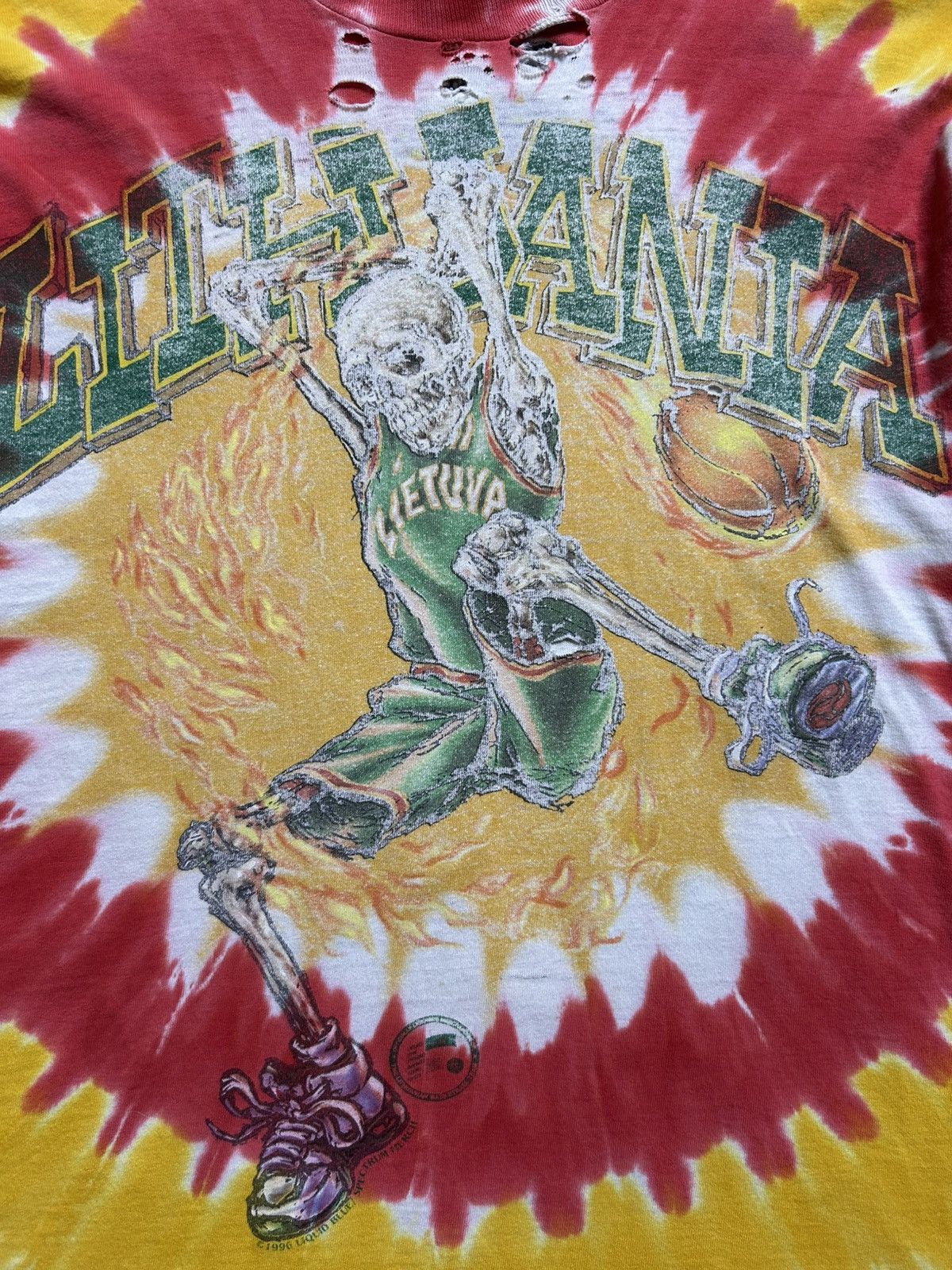 Vintage Vintage 90s Grateful Dead Lithuania Thrashed Tee Liquid Blue Size US XL / EU 56 / 4 - 2 Thumbnail