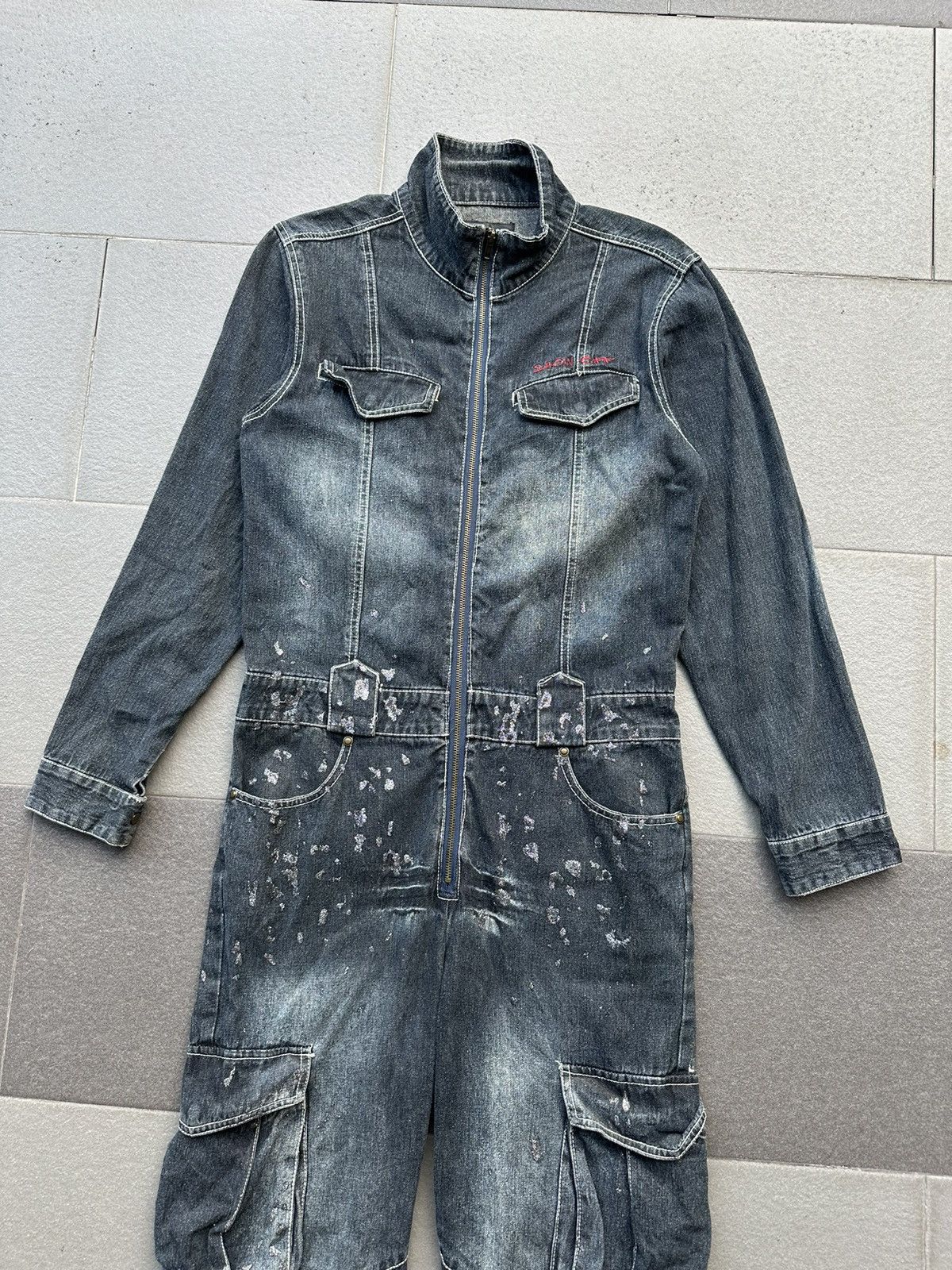 LOWBOX 2000s Lowbox American Work Style Denim Coveralls Size US 32 / EU 48 - 2 Thumbnail