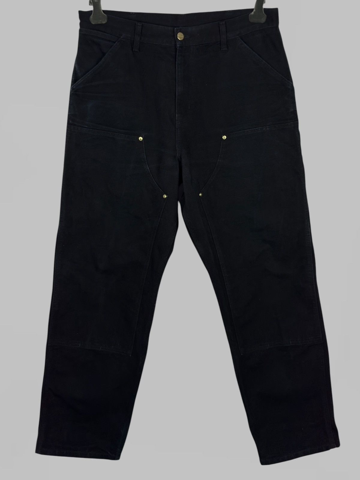 Carhartt Wip CARHARTT WIP BLACK DOUBLE KNEE JEANS SIZE 34 Size US 34 / EU 50 - 1 Thumbnail
