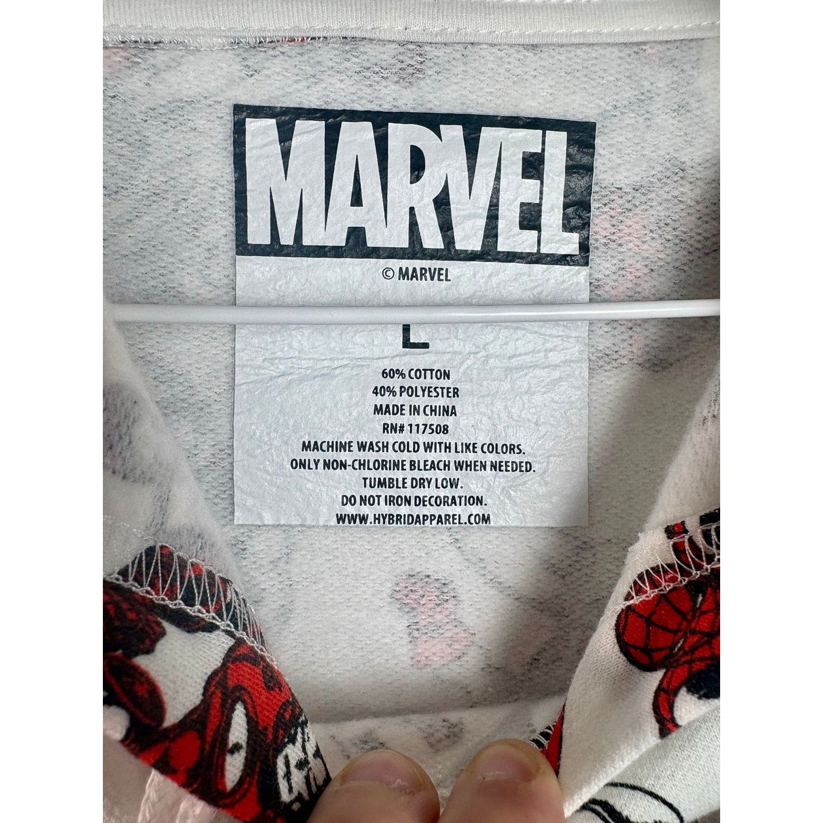 Marvel Comics NWOT Marvel Hoodie, Sz. Large (wht/blk/red) Size US L / EU 52-54 / 3 - 3 Thumbnail
