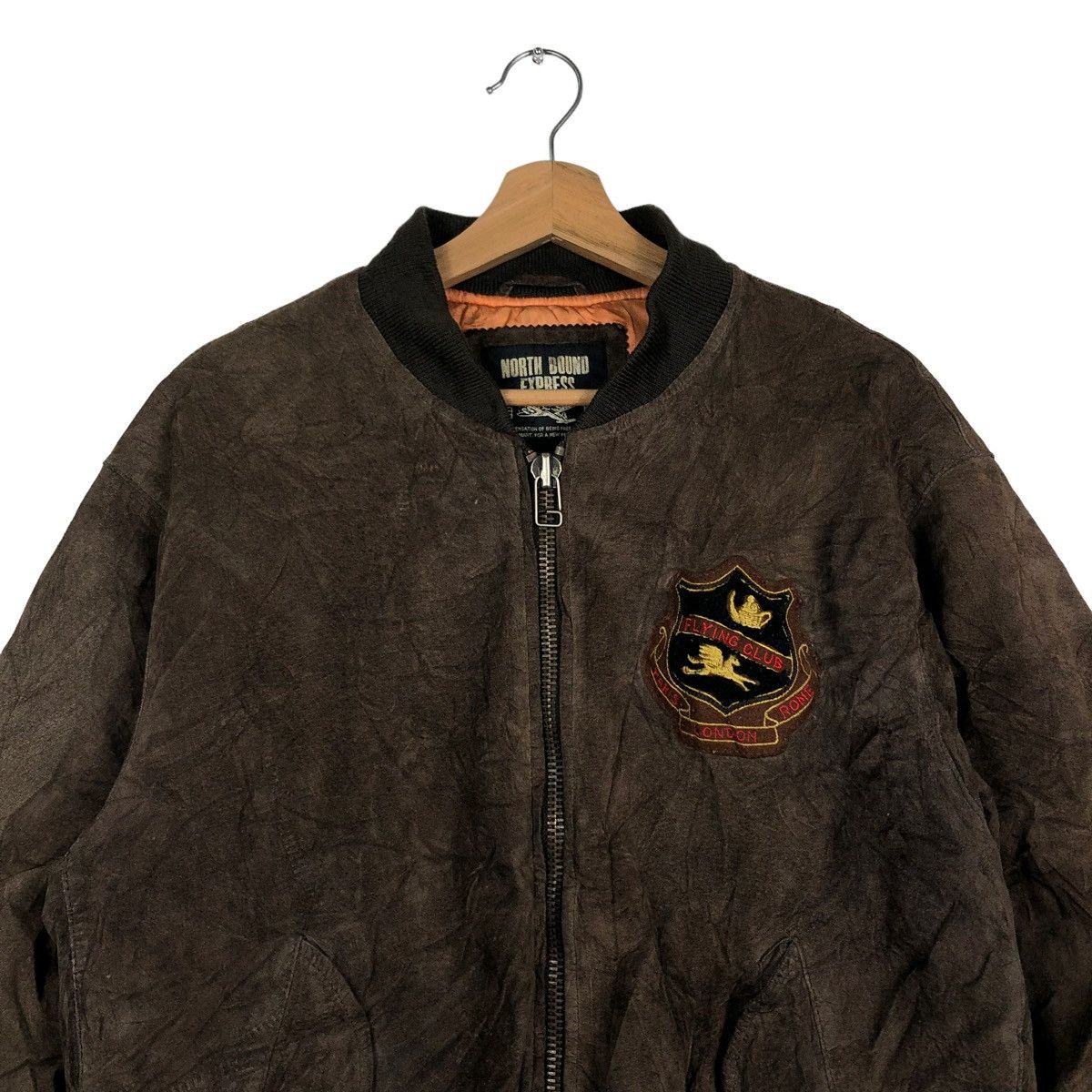 Vintage 🔥90’s Vintage Bomber Leather Jacket North Bound Big Logo Size US L / EU 52-54 / 3 - 3 Thumbnail