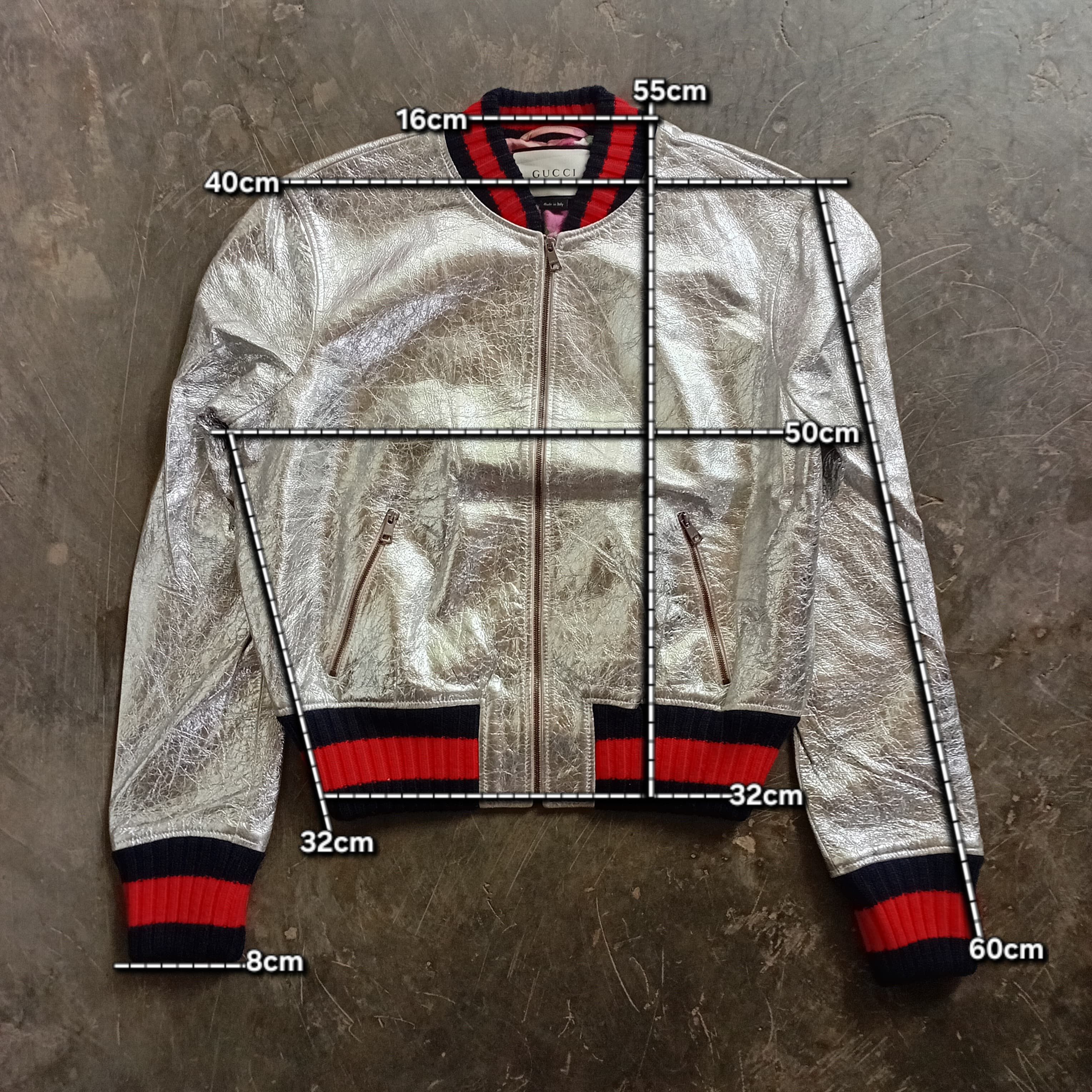 Gucci Crackle Bomber Leather Jacket in size 44IT(S) Size S / US 4 / IT 40 - 10 Thumbnail