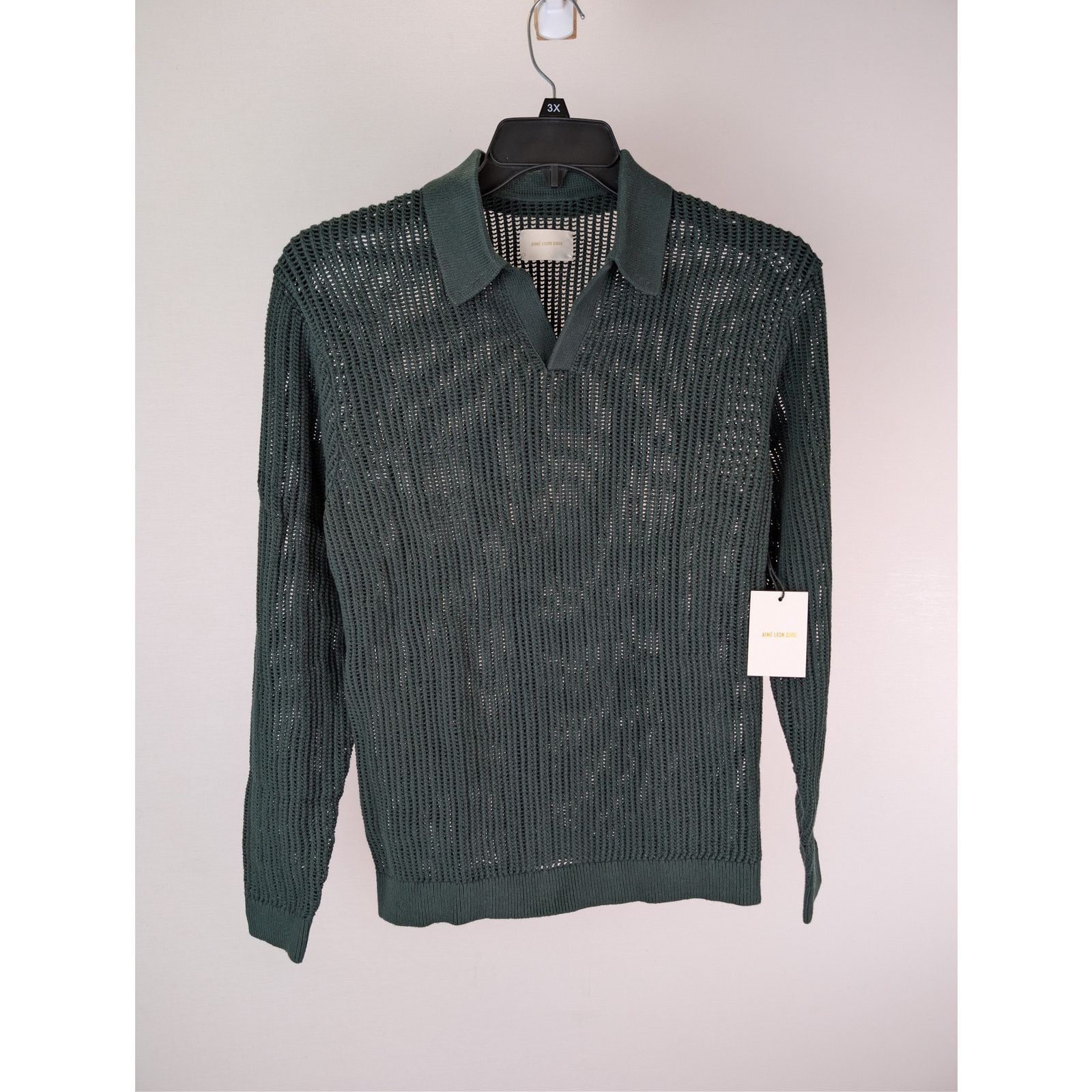 Aime Leon Dore o1rshd1 Long Sleeve Mesh Polo Shirt in Scarab Green Size US S / EU 44-46 / 1 - 2 Thumbnail