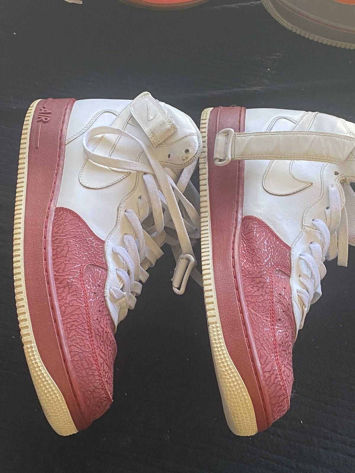 Nike Nike Air Force 1 Mid '07 315123-113 Men White/Red Leather 13 Size US 12 / IT 42 - 9 Thumbnail