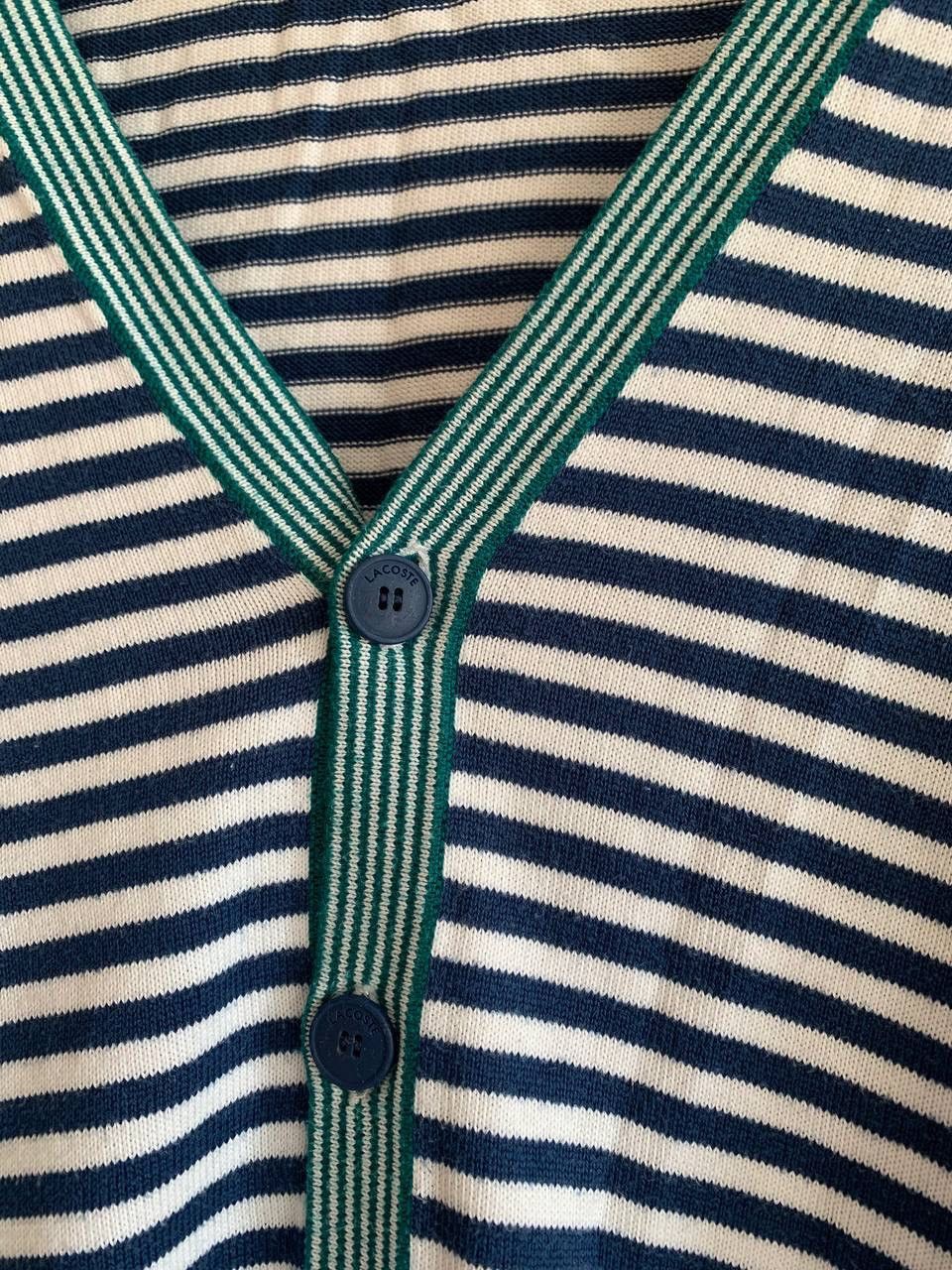 Lacoste 90's Vintage Lacoste Striped Cardigan Mens Size 6 (XL) Size US XL / EU 56 / 4 - 4 Thumbnail