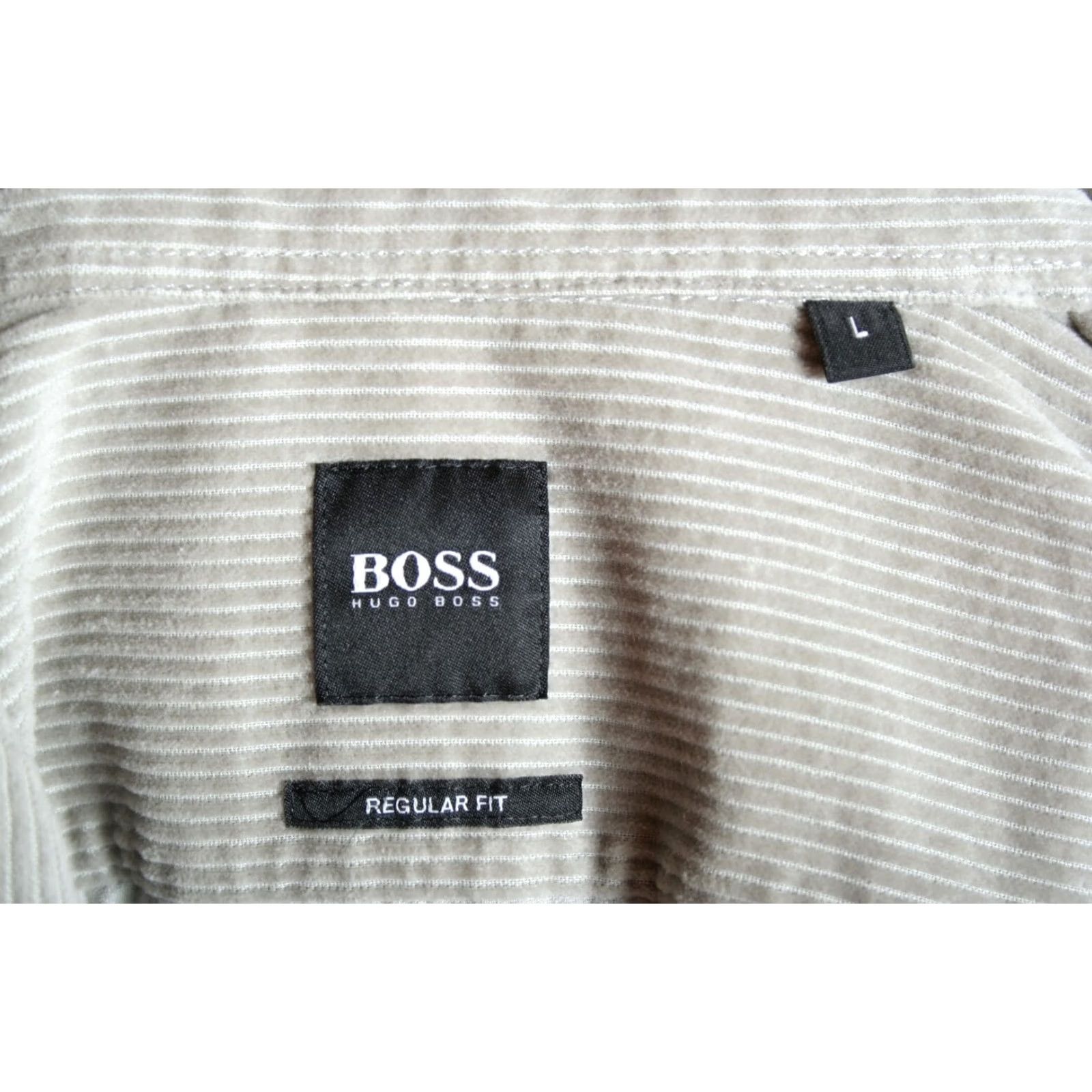 Hugo Boss HUGO BOSS Relegant 2 Light Gray Soft Corduroy Button Front Shirt Men's L Size US L / EU 52-54 / 3 - 6 Thumbnail