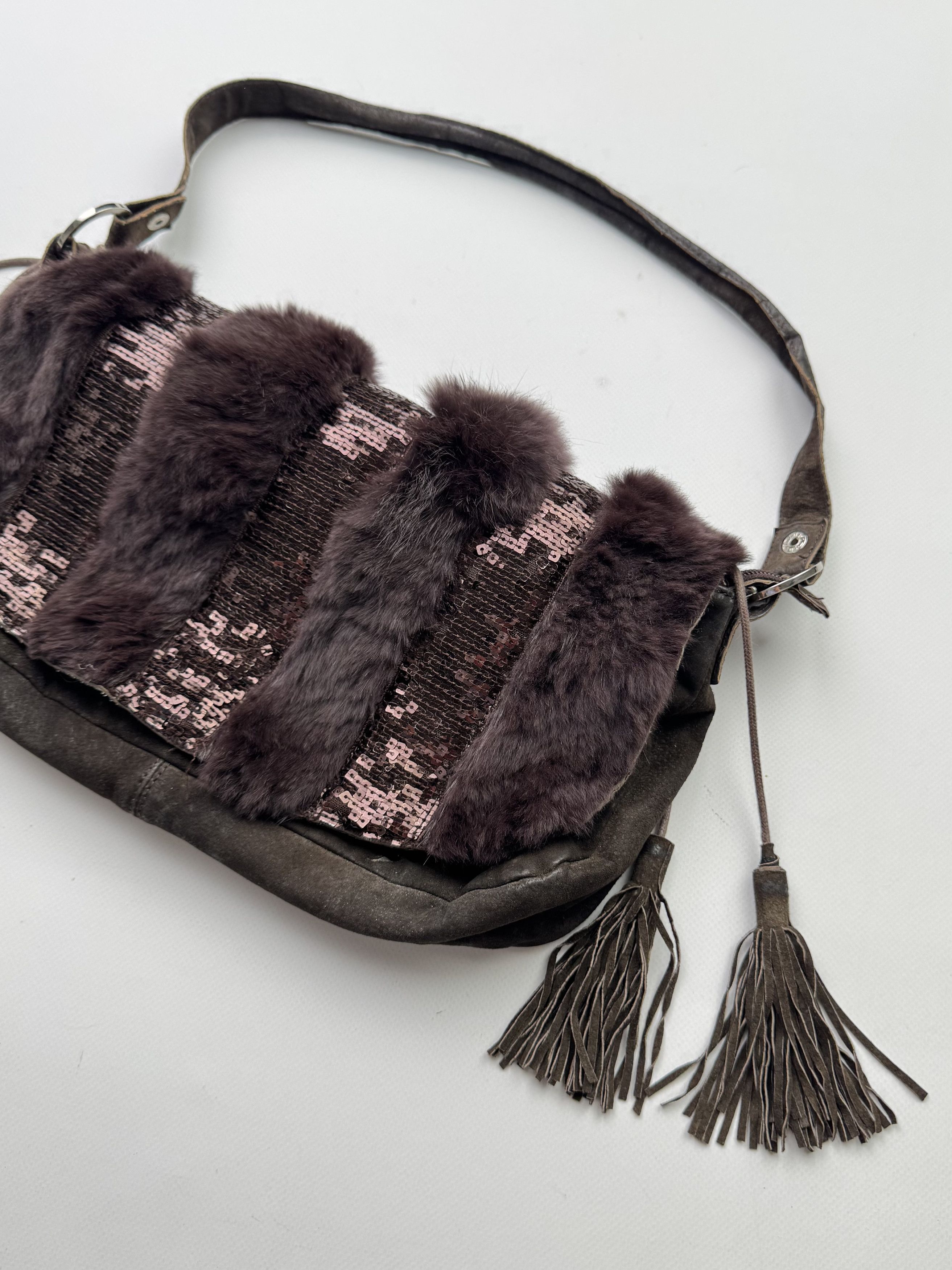 Hysteric Glamour Vintage Suede/Real Fur Handle Bag B669(V460)E2 Size ONE SIZE - 3 Thumbnail