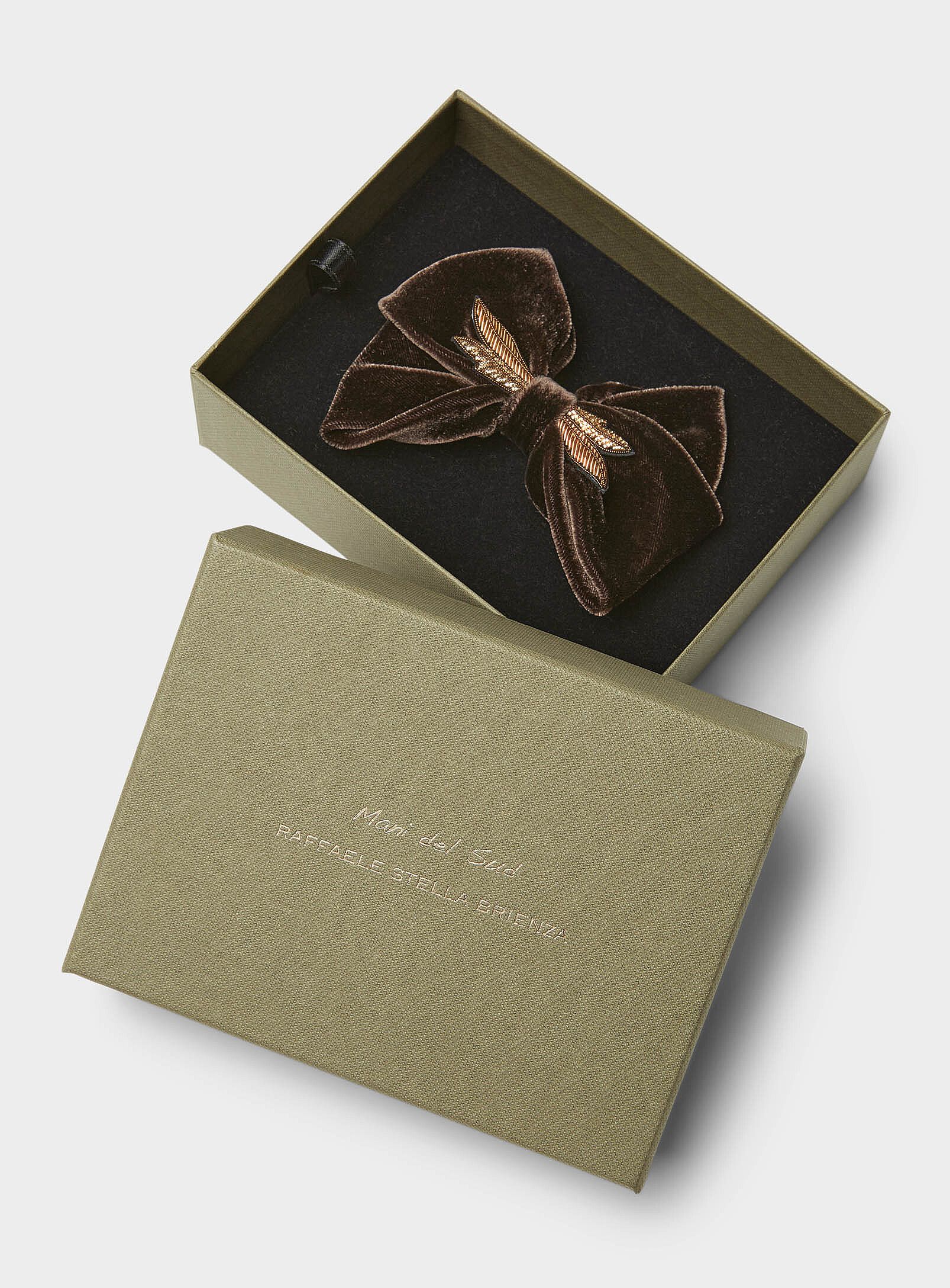 Other BNWT AW25 MANI DEL SUD ESPRESSO VELVET BOW TIE Size ONE SIZE - 6 Thumbnail