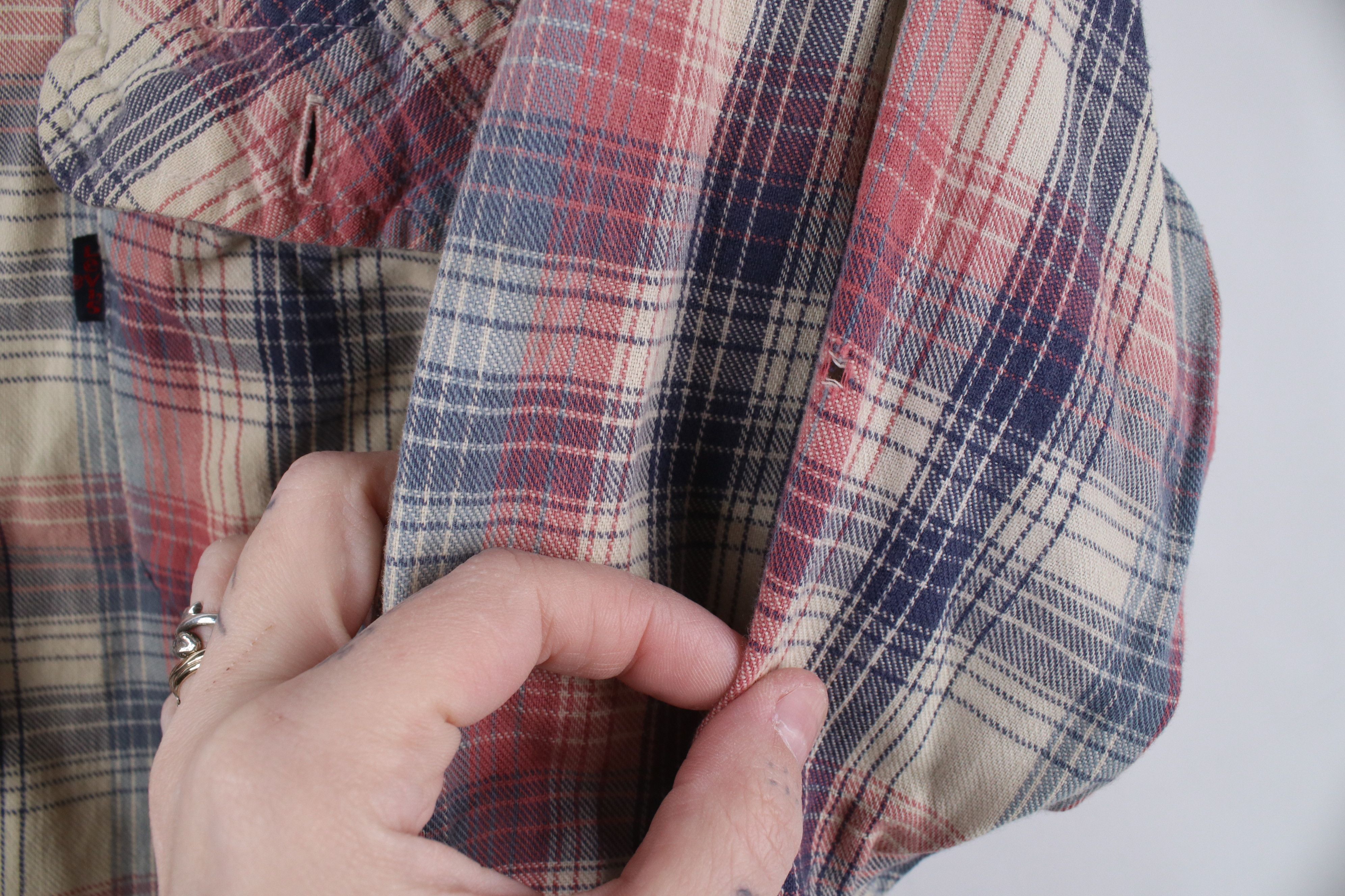 Levi's × Vintage Vintage 70s 80s Levis Flannel Collared Button Shirt Plaid Size US M / EU 48-50 / 2 - 7 Thumbnail
