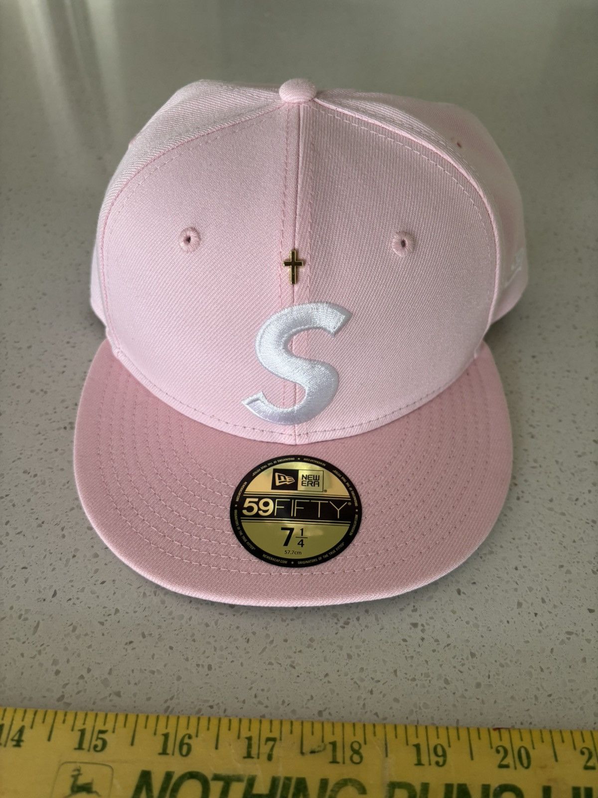 Supreme Gold Cross S Logo New Era Cap - Pink | Editorialist