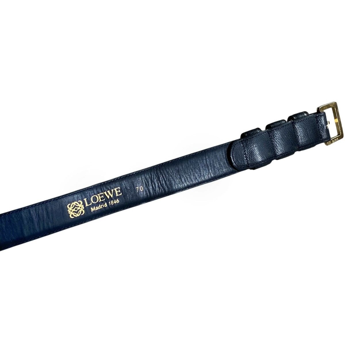 Loewe × Vintage Loewe small logo anagram leather belt navy Size ONE SIZE - 6 Thumbnail