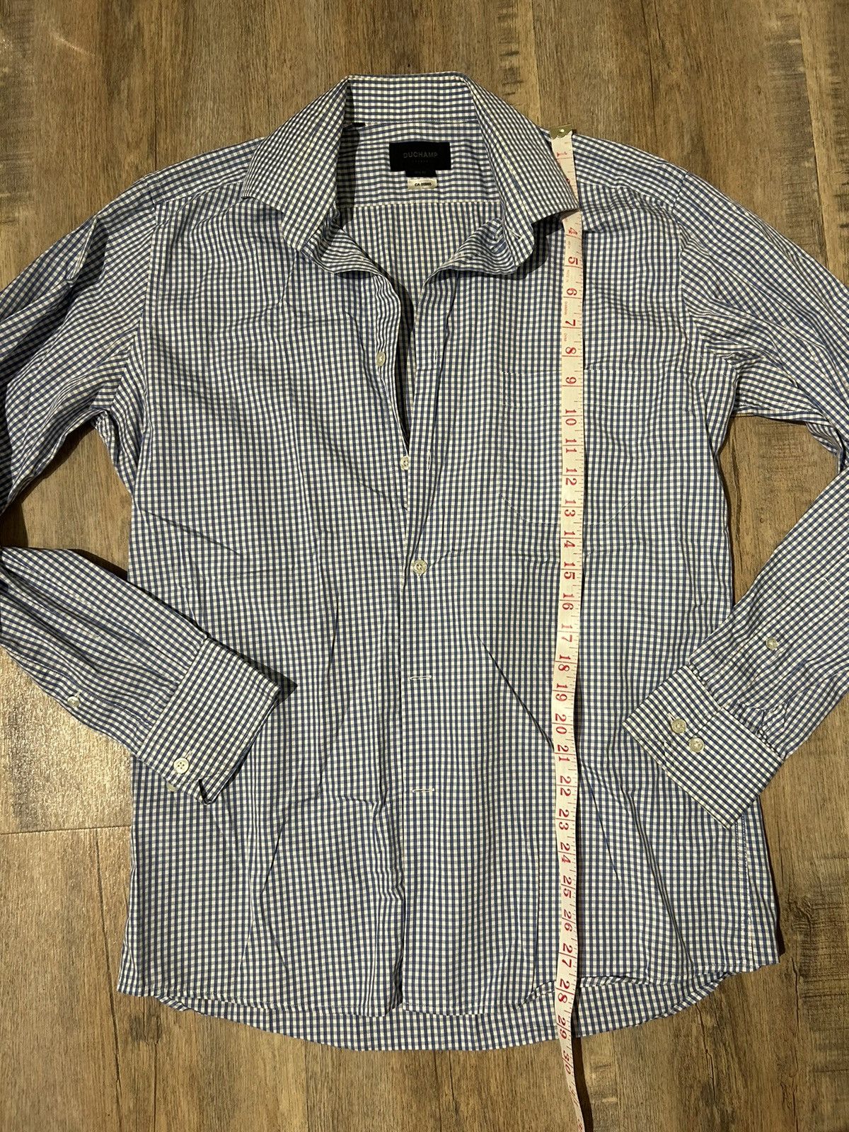 Duchamp London Blue and white check button up Size 50R - 2 Thumbnail