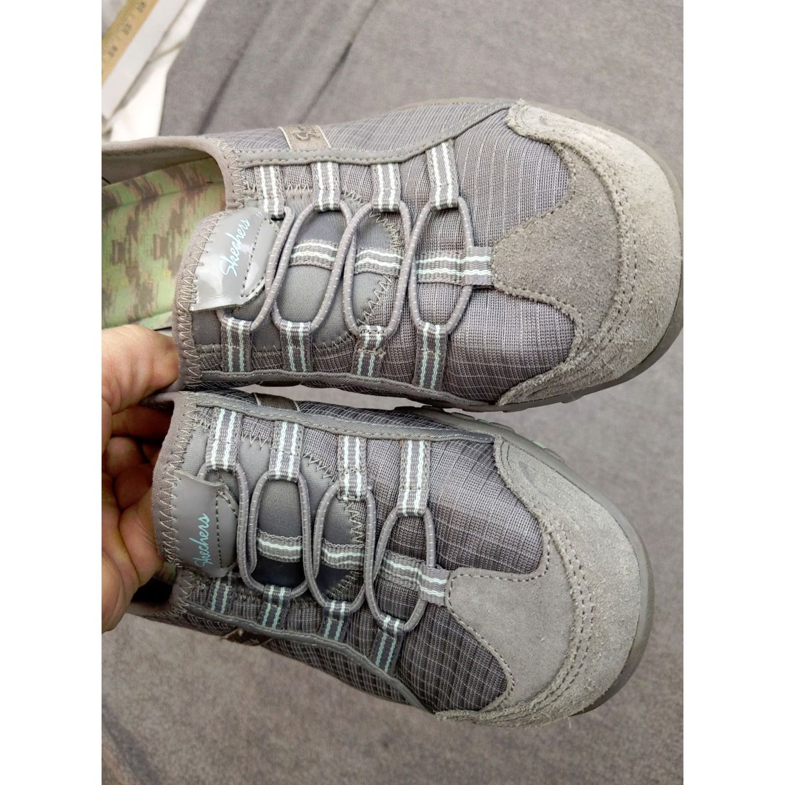 SKECHERS Skechers Breathe Easy Womens 8.5 Gray Comfort Memory Relaxed Fit Slip-On Size ONE SIZE - 4 Thumbnail