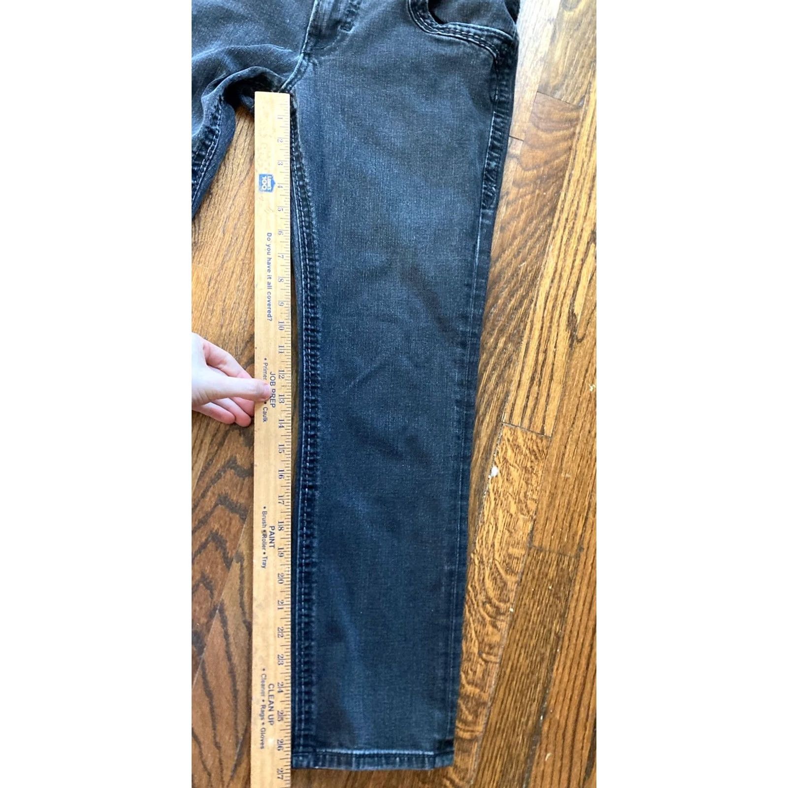 Vintage Rock Revival Jeans Slim Straight 33x27 Black Flap Pockets Mens Regular Size 33 Inseam 27 China Size US 33 - 5 Thumbnail