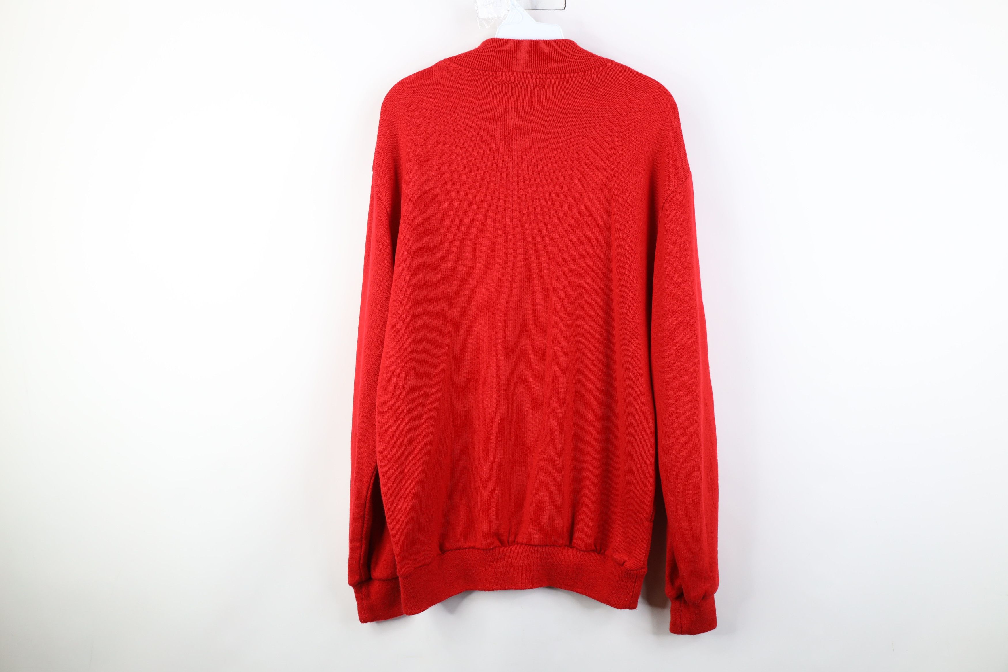 Vintage Vintage 70s Streetwear Knit Henley Sweater Red Acrylic Size US XL / EU 56 / 4 - 11 Thumbnail
