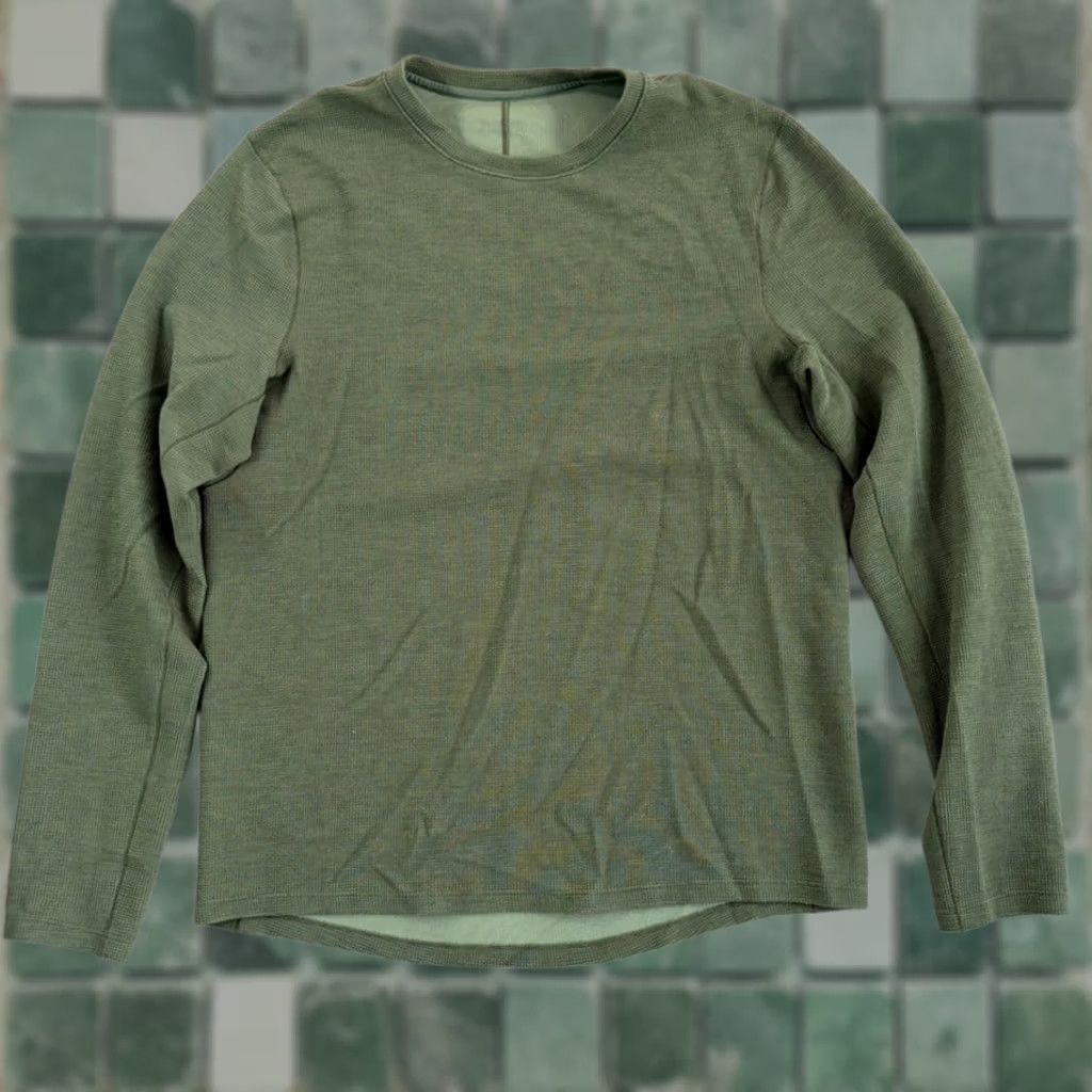 Lululemon Lululemon Waffle Knit Thermal Green Men M Long Sleeve Base Layer Athletic Shirt Crew Neck Pullover Moisture Wicking Breathable Logo Size US M / EU 48-50 / 2 - 1 Thumbnail