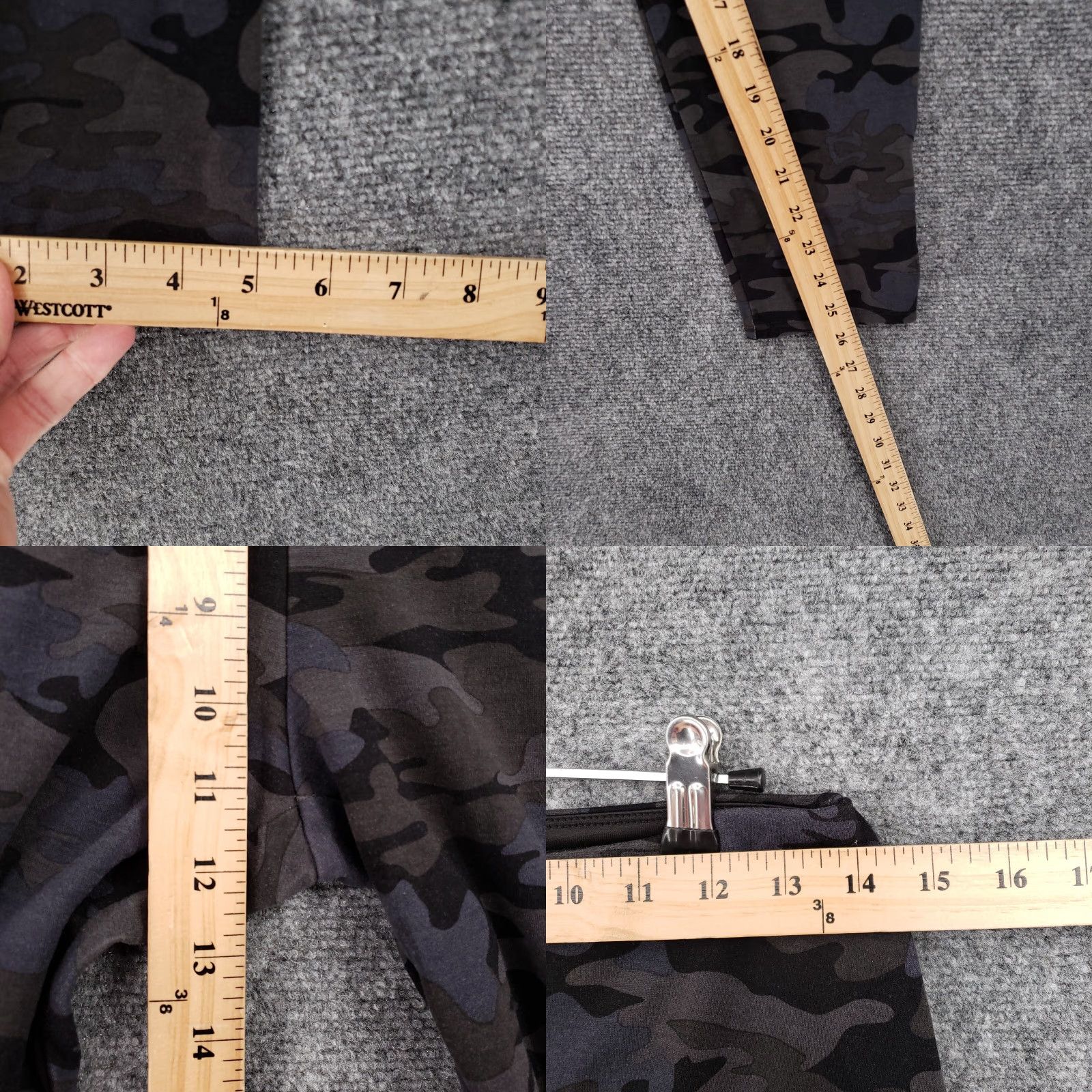 Rachel Zoe Rachel Zoe Leggings Women L Black Camouflage Ankle High Rise Tummy Control Nylon Spandex Rayon Skinny Inseam 26 Limt Gym Running Yoga Size 36" / US 14 / IT 50 - 8 Thumbnail