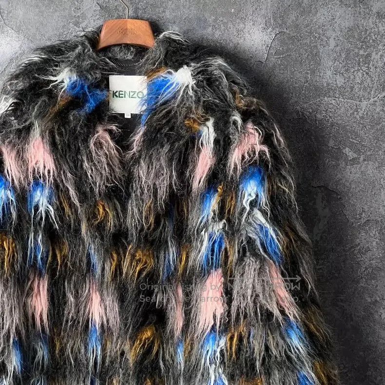 Kenzo KENZO Women's Multicolor Furry Coat. Size US XS / EU 42 / 0 - 3 Thumbnail