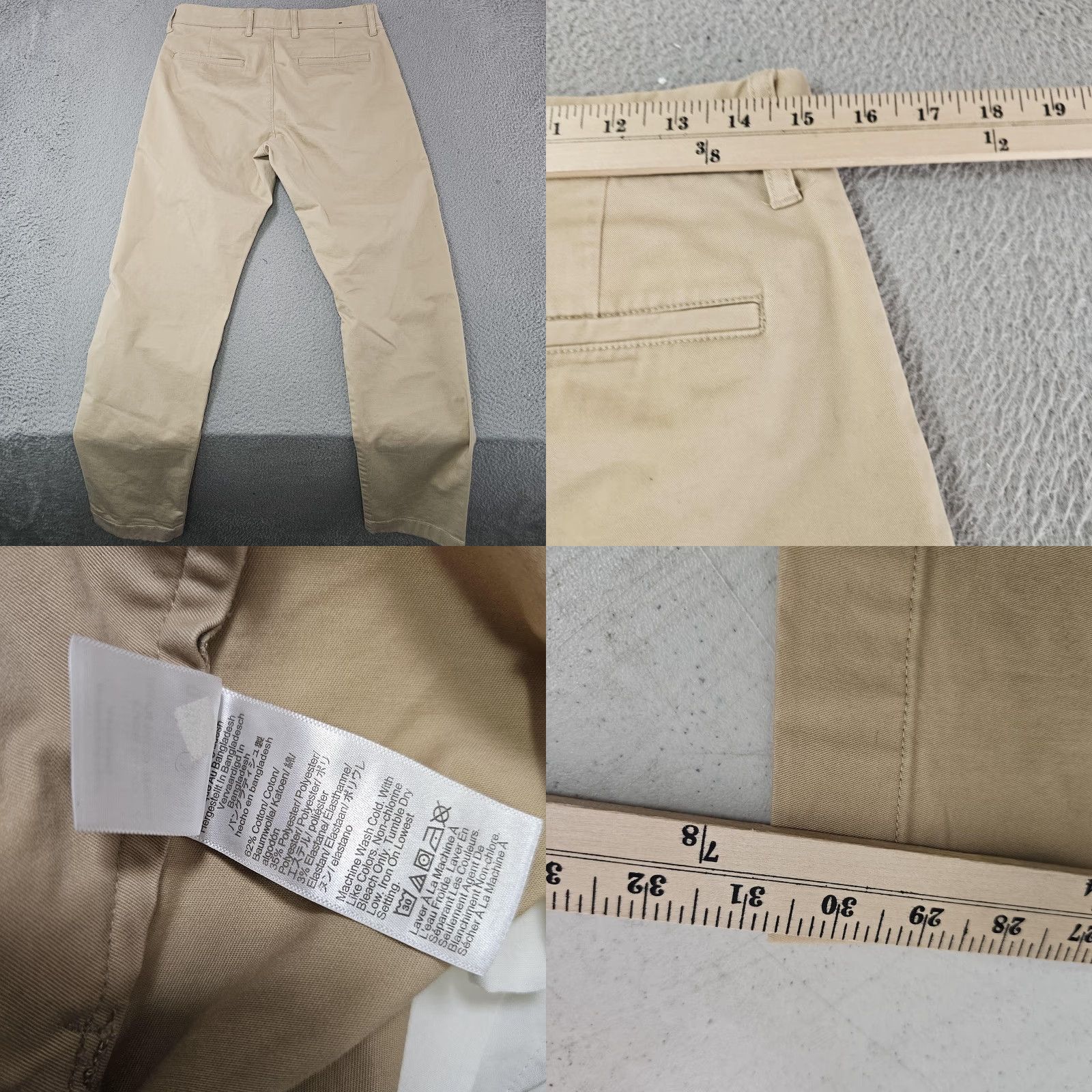 J.Crew J.Crew Thompson Flex Chino Pants Mens 29x32 Khaki Tan Flat Front Stretch Chino Pants Mens Flat Front Stretch Beige/Khaki 90s? Size US 29 - 8 Thumbnail