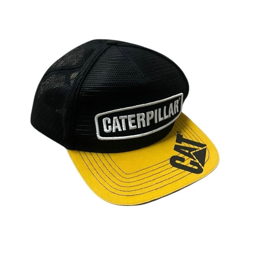 Other CAT Caterpillar Yellow & Black Mesh Flat Brim Snapback Hat Size ONE SIZE - 2 Thumbnail