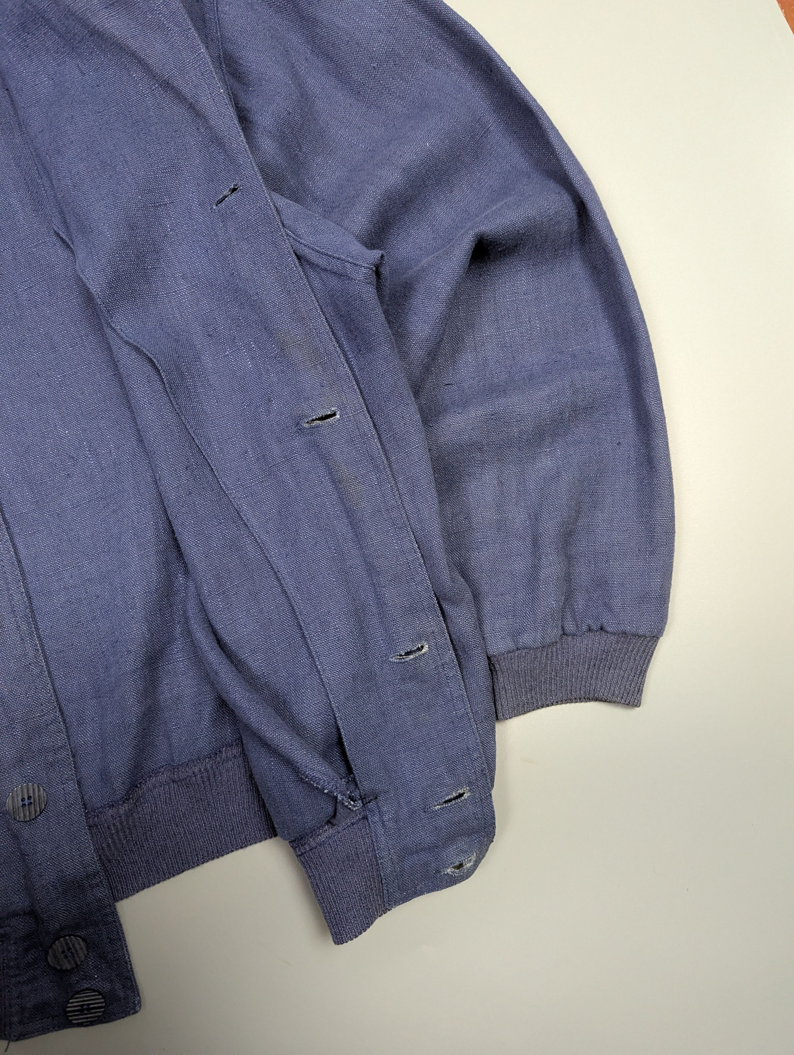 Gran Sasso Rare Gran Sasso 70s Vintage Linen Jacket Faded Blue Size US L / EU 52-54 / 3 - 11 Thumbnail
