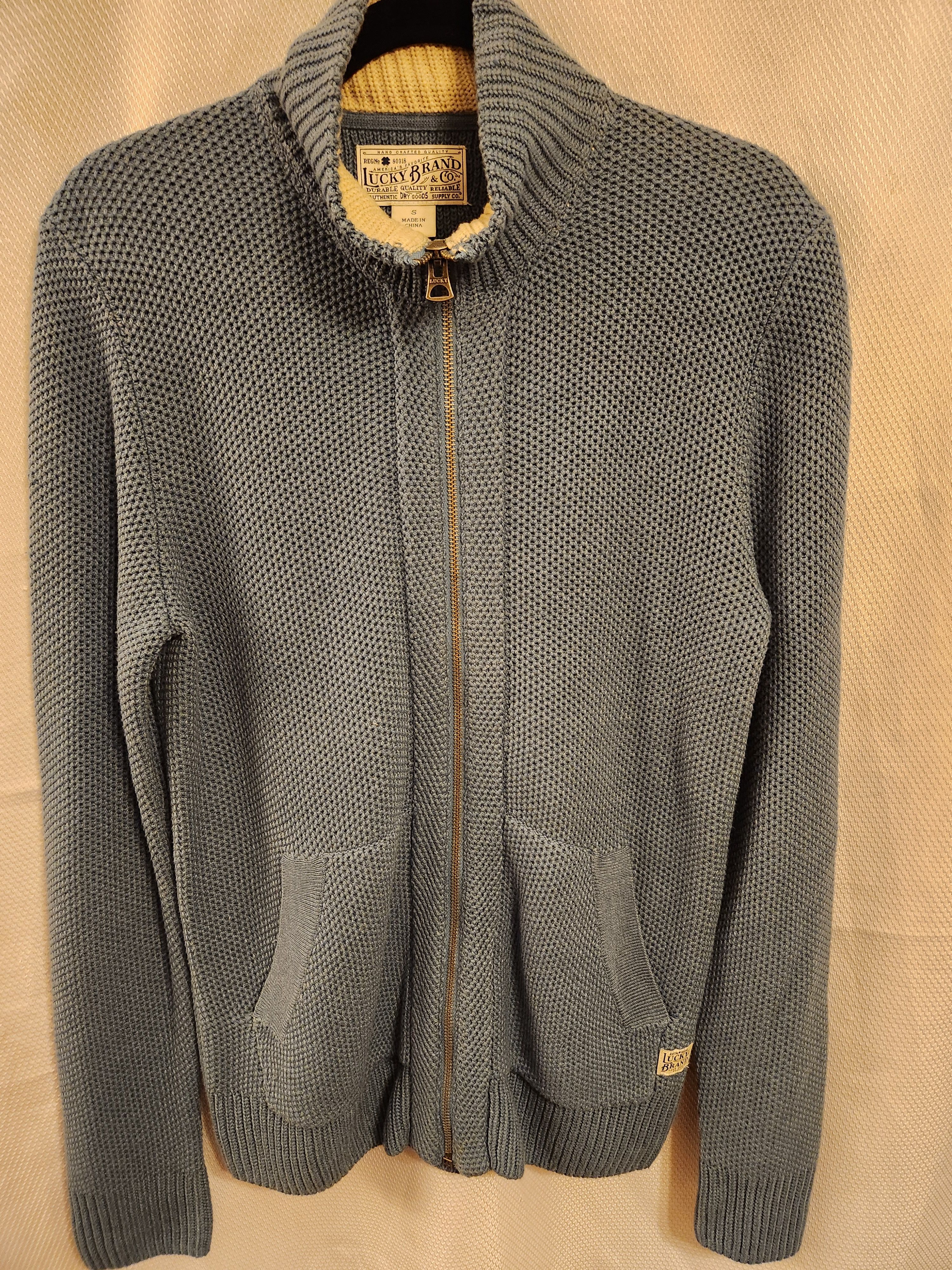 Lucky Brand Men's Zip Front Mock Neck Waffle Textured Cardigan Size US S / EU 44-46 / 1 - 1 Thumbnail