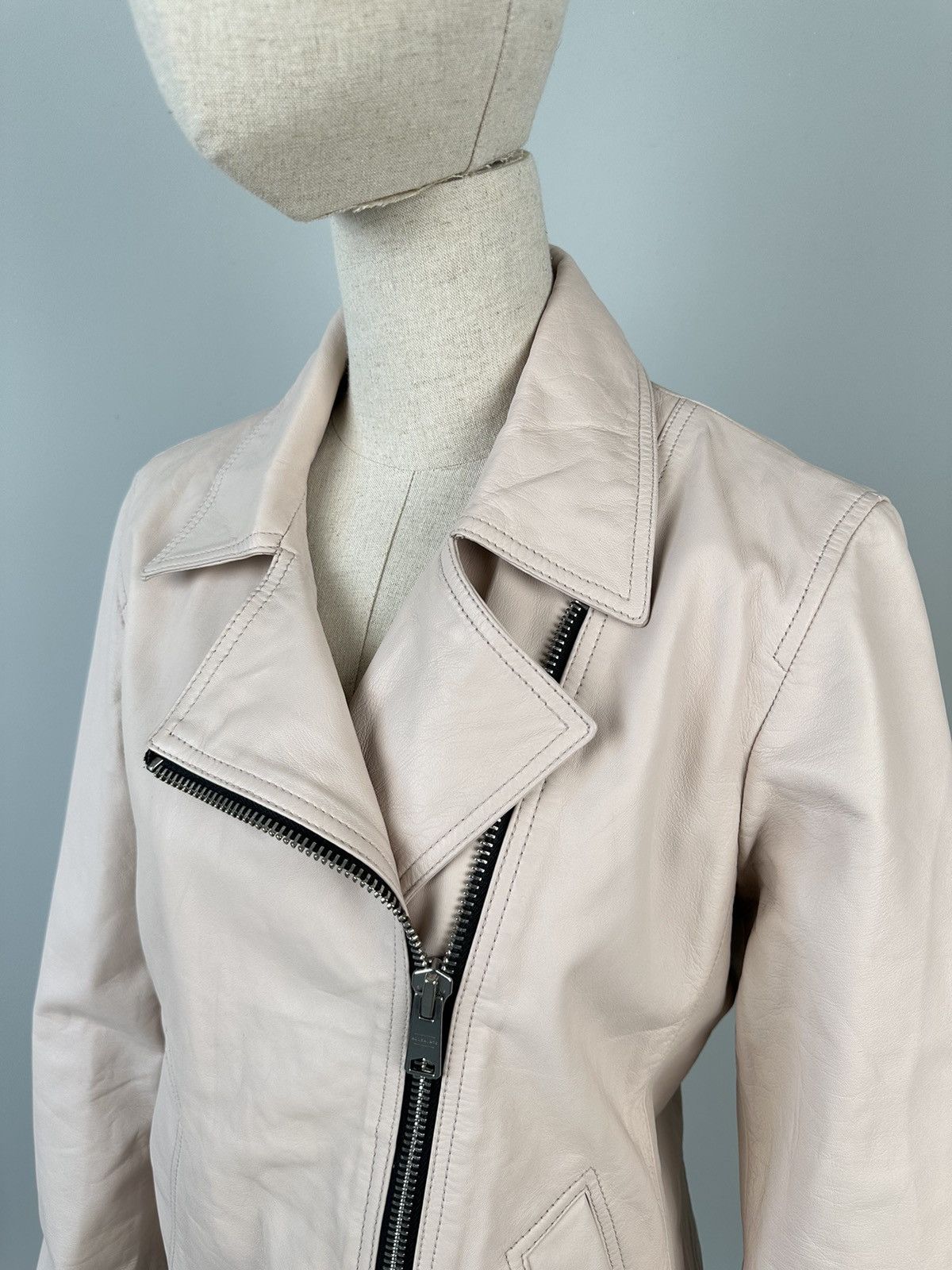 Allsaints All Saints Vela Biker Leather Asymmetrical Jacket Size XL / US 12-14 / IT 48-50 - 5 Thumbnail