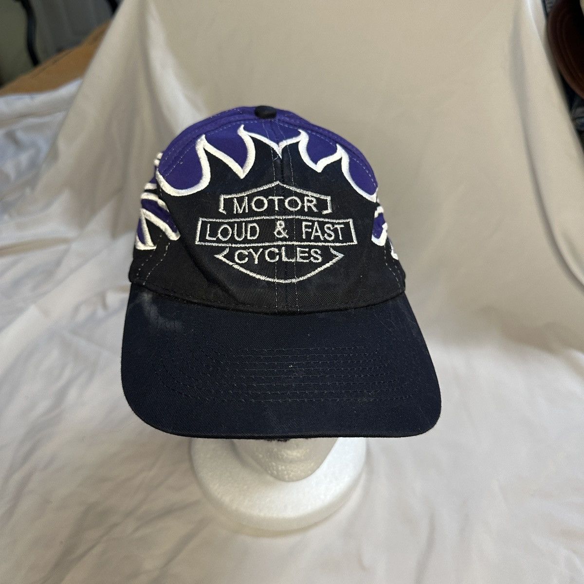 Harley Davidson Vintage Y2K Harley Davidson purple flames hat Size ONE SIZE - 1 Thumbnail