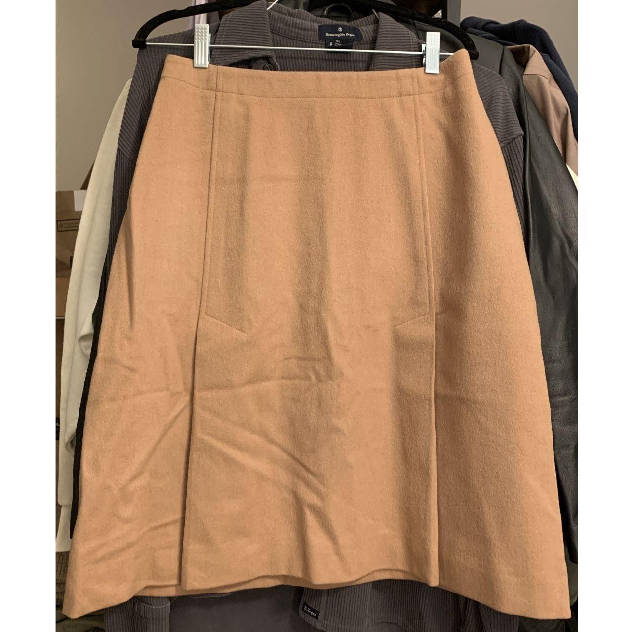 Marimekko 70s Marimekko Design Research Tan Wool Felt Pleat Skirt Size 27" / US 4 / IT 40 - 1 Thumbnail