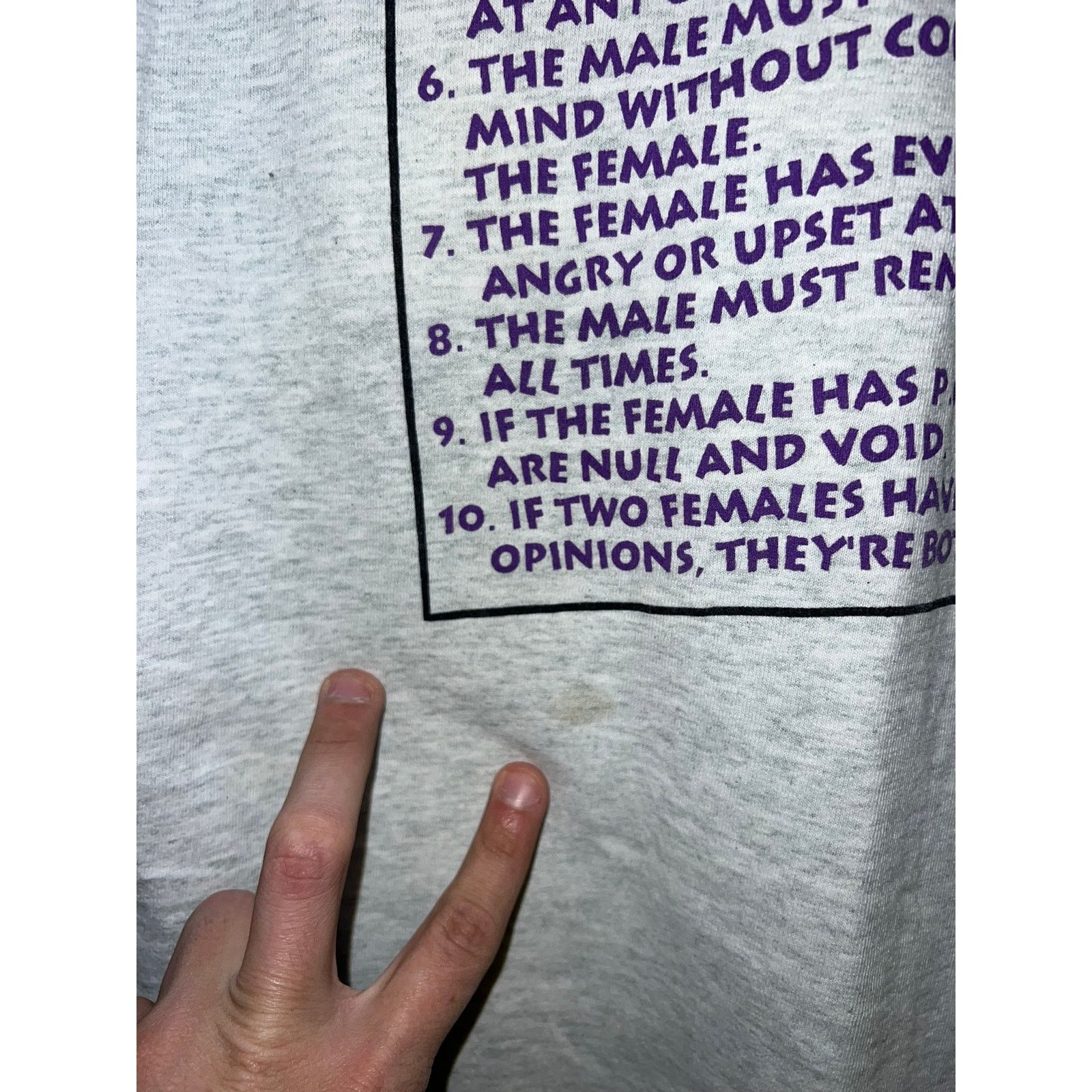 Fruit Of The Loom Vintage The Rules Shirt The Female Is Never Wrong Tee 90s M Size US M / EU 48-50 / 2 - 5 Thumbnail