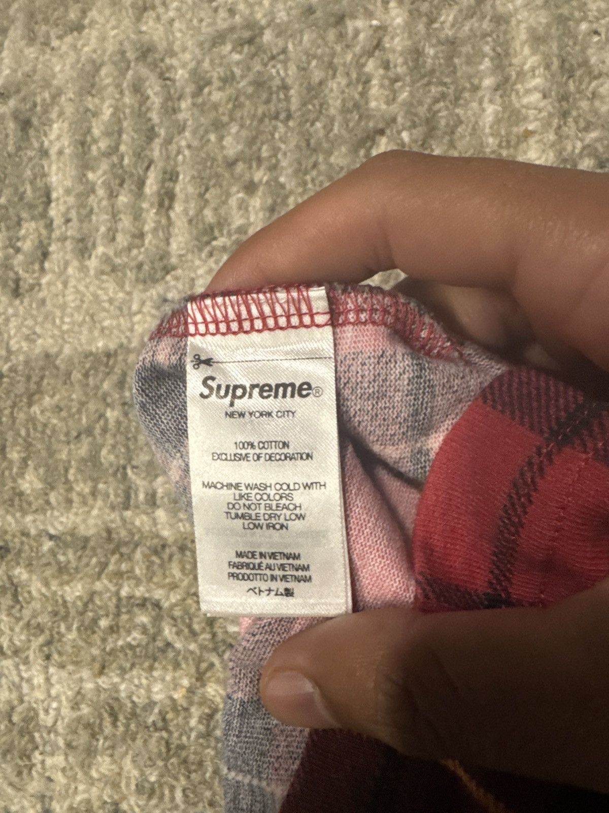 Supreme 2023 Supreme Short-Sleeve Pocket Tee 'Plaid' Size US M / EU 48-50 / 2 - 3 Thumbnail