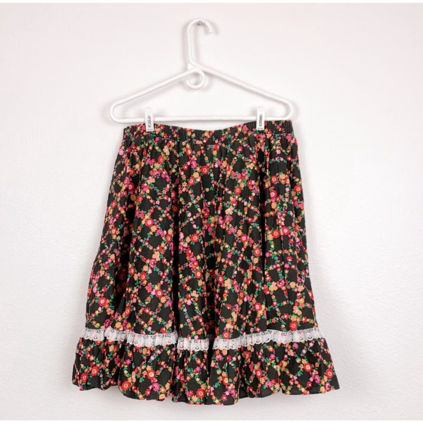Vintage VINTAGE Malco Modes Floral Square Dancing Western Prairiecore Skirt L Size 36" / US 14 / IT 50 - 5 Thumbnail