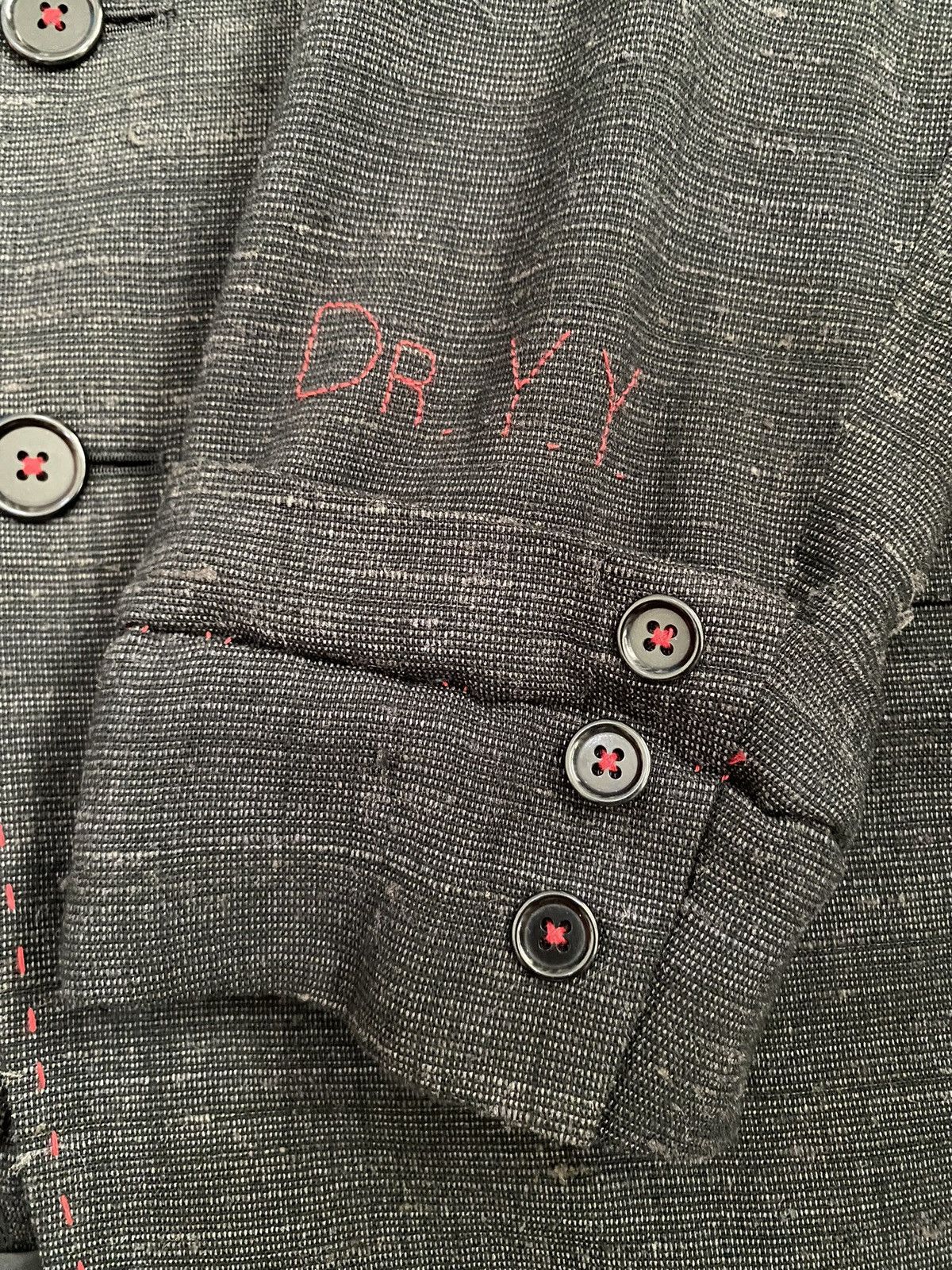 Yohji Yamamoto Yohji Yamamoto Pour Homme "DR.YY" Hand Stitch Jacket SS09 Size 40R - 4 Thumbnail