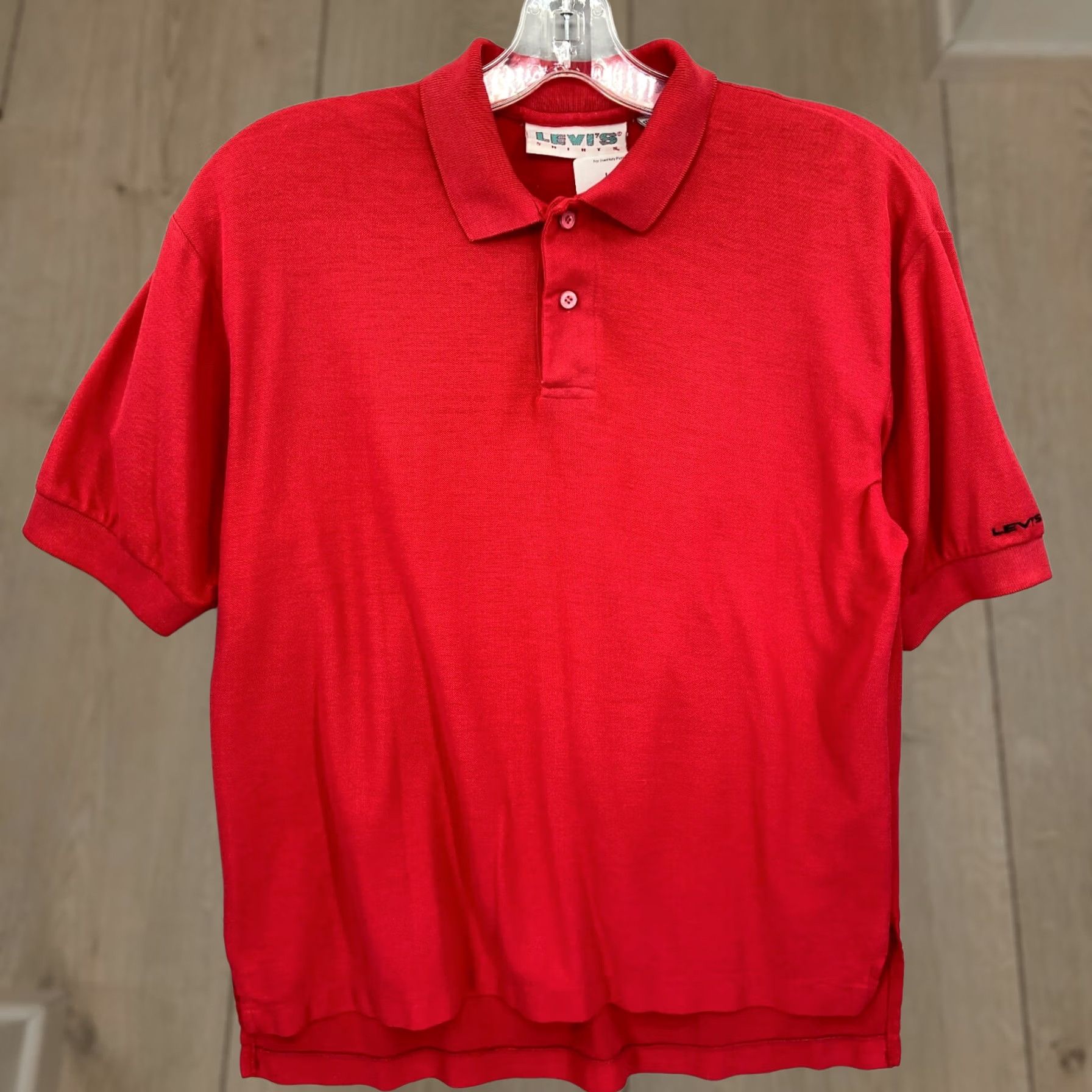 Levi's VINTAGE Levis Shirt Polo Mens Medium Red Short Sleeve Ringer Single Stitch M 80s Size US M / EU 48-50 / 2 - 1 Thumbnail