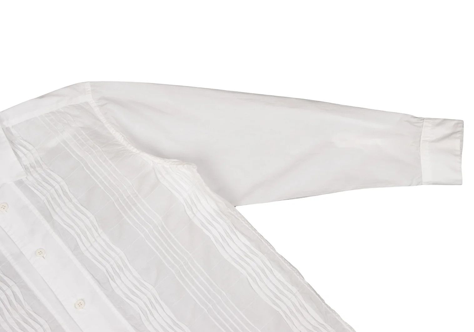 Issey Miyake Front Wave Pleats Design Long Sleeve Shirt in Off-White Size US S / EU 44-46 / 1 - 4 Thumbnail