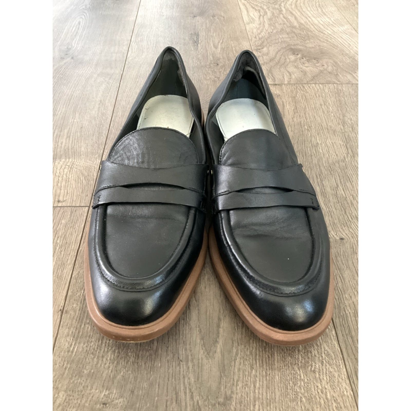 Franco Sarto Franco Sarto Edith 2 Black Leather Slip On Loafers Women Flat Size 8 Black Loafer Size US 8 / IT 38 - 2 Thumbnail