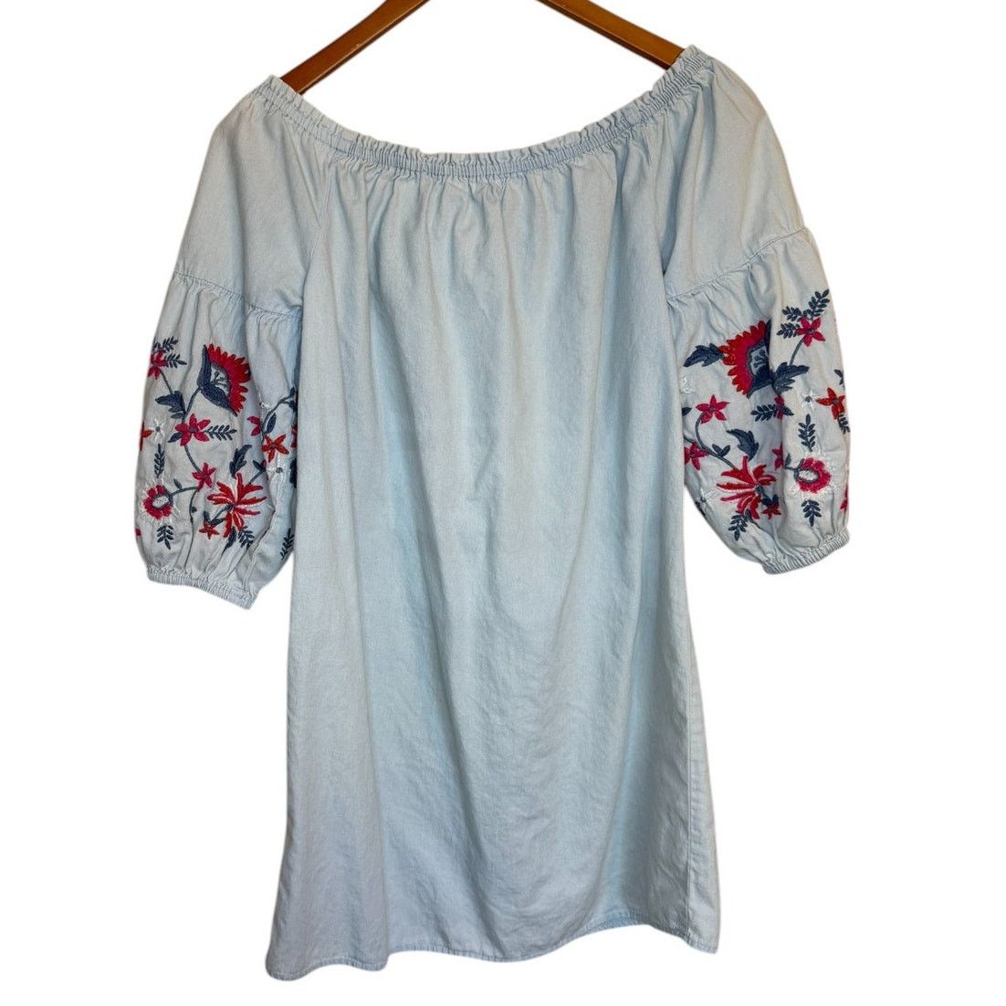 Aeropostale Aeropostale Dress Women Small Blue Chambray Embroidered Size S / US 4 / IT 40 - 4 Thumbnail