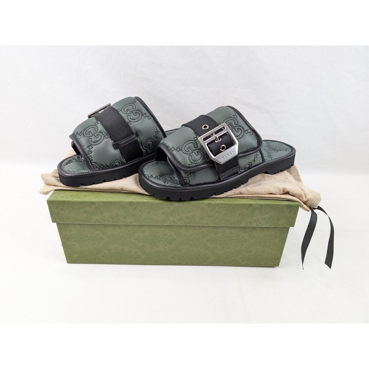 Gucci o1rshd1 Nylon Twenty Slippers in Urban Chic/Black Size US 8.5 / EU 41-42 - 19 Thumbnail