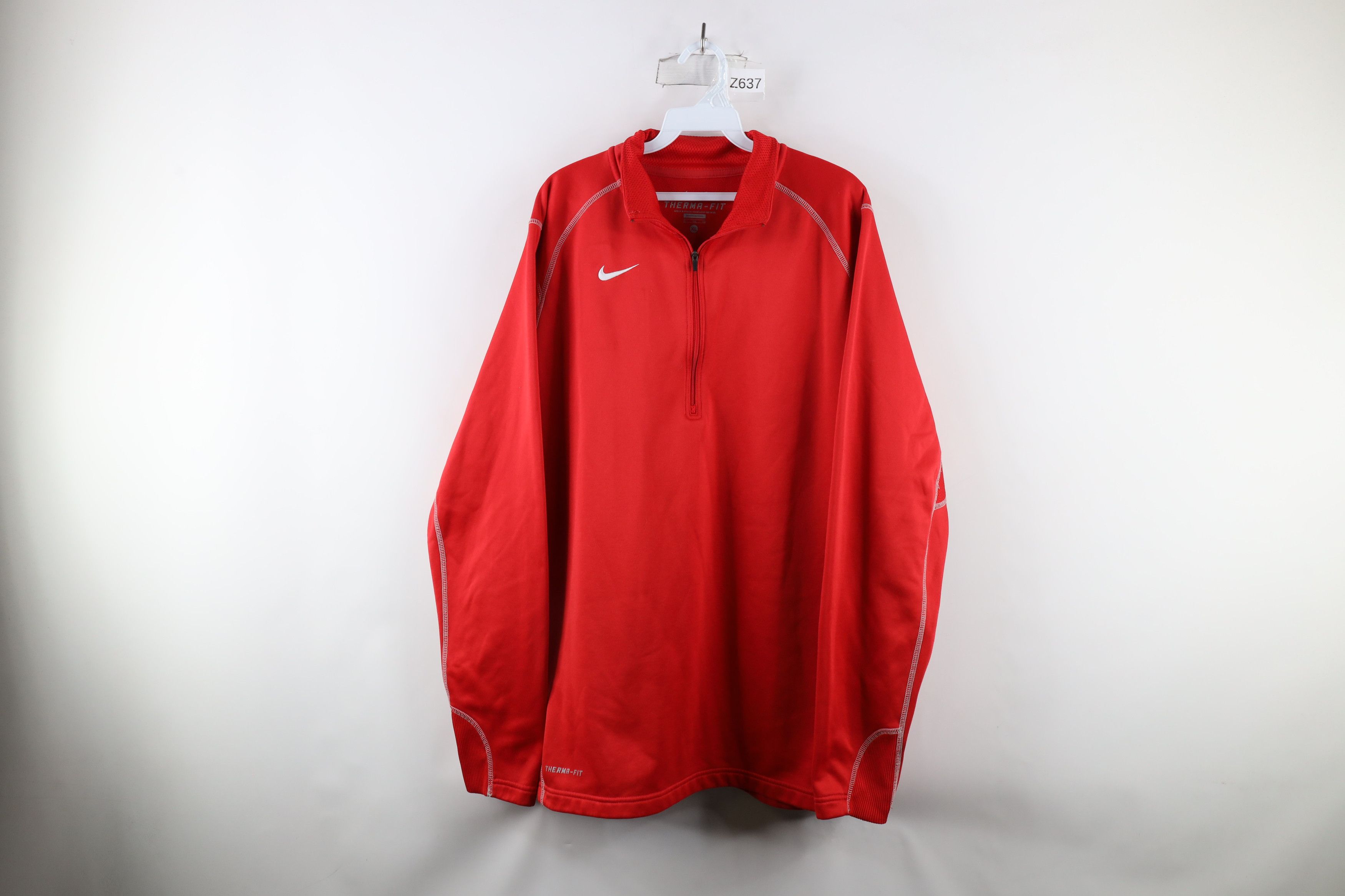 Nike × Vintage Y2K Nike Therma Fit Mini Swoosh Half Zip Pullover Sweater Size US XL / EU 56 / 4 - 1 Thumbnail