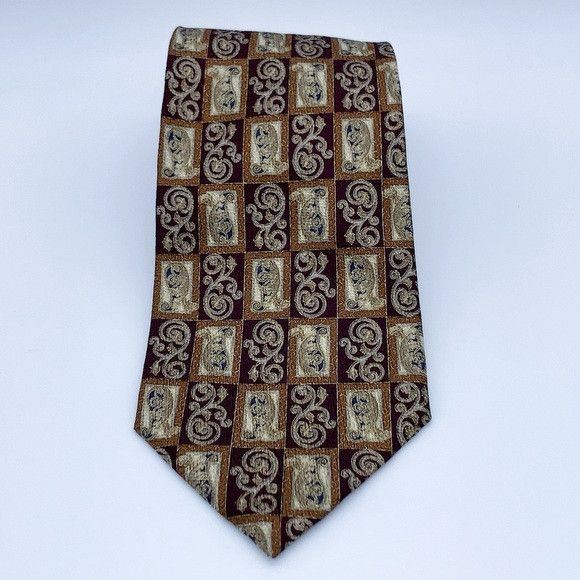 Dior Vintage Christian Dior Silk Brown Paisley Pattern Tie Size ONE SIZE - 2 Thumbnail